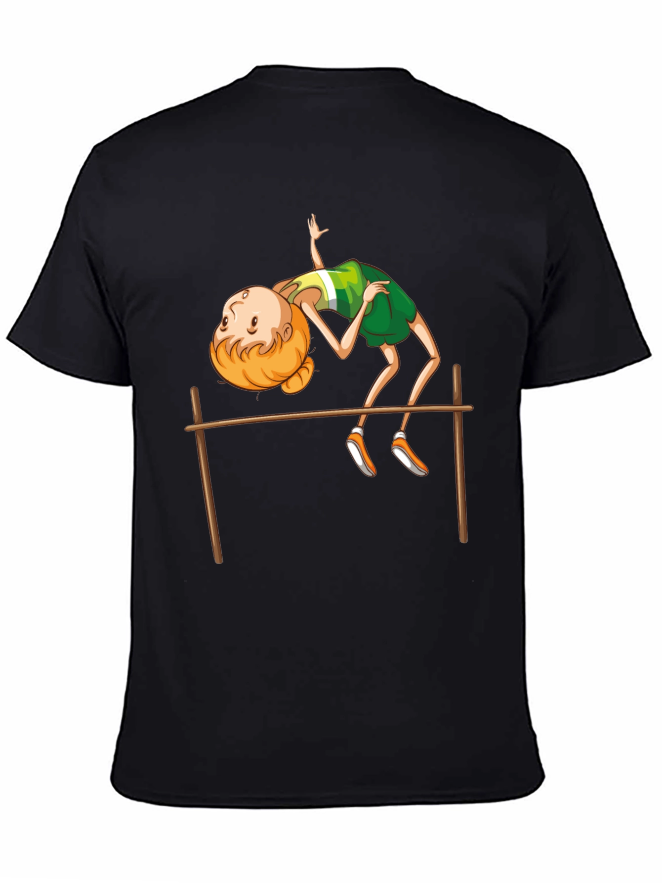 Black High Jump Cartoon Print Black T-Shirt view 4
