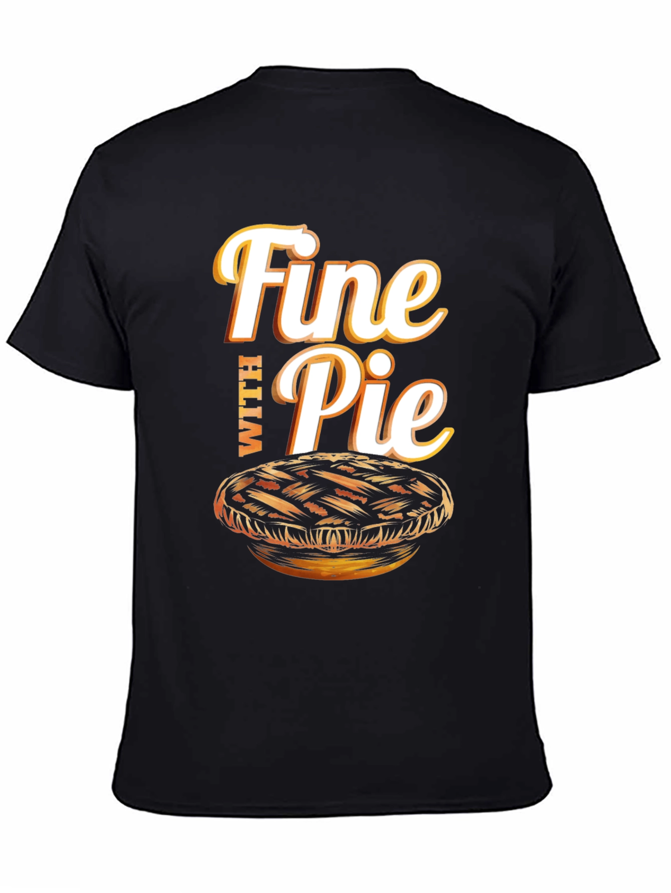 Black Fine With Pie Graphic T-Shirt view 4