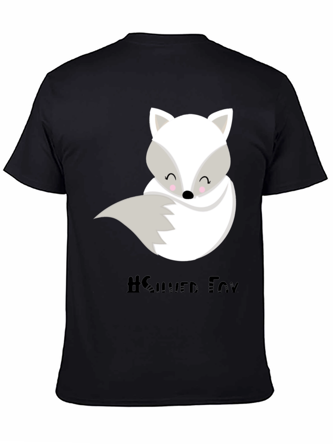 Black Cute Silver Fox Graphic Tee - Unisex Style view 4