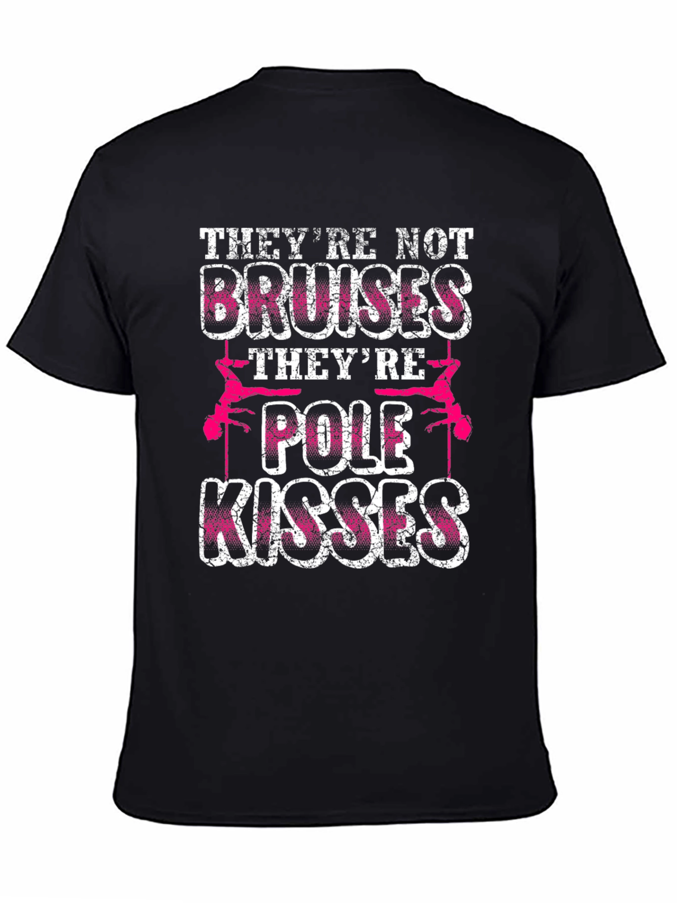 Black Pole Kisses Graphic T-Shirt - Funny Pole Dancing Tee view 4