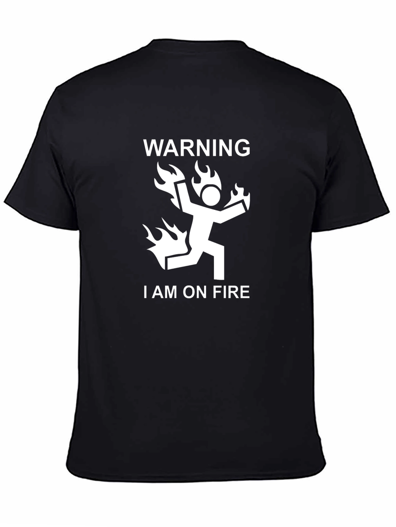 Black Warning I Am On Fire Graphic T-Shirt view 4