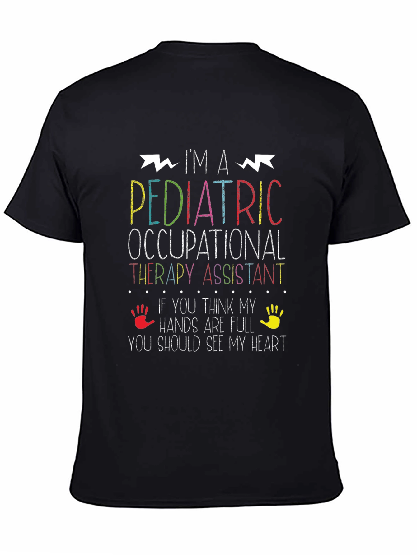 Black Pediatric Occupational Therapy Assistant T-Shirt view 4