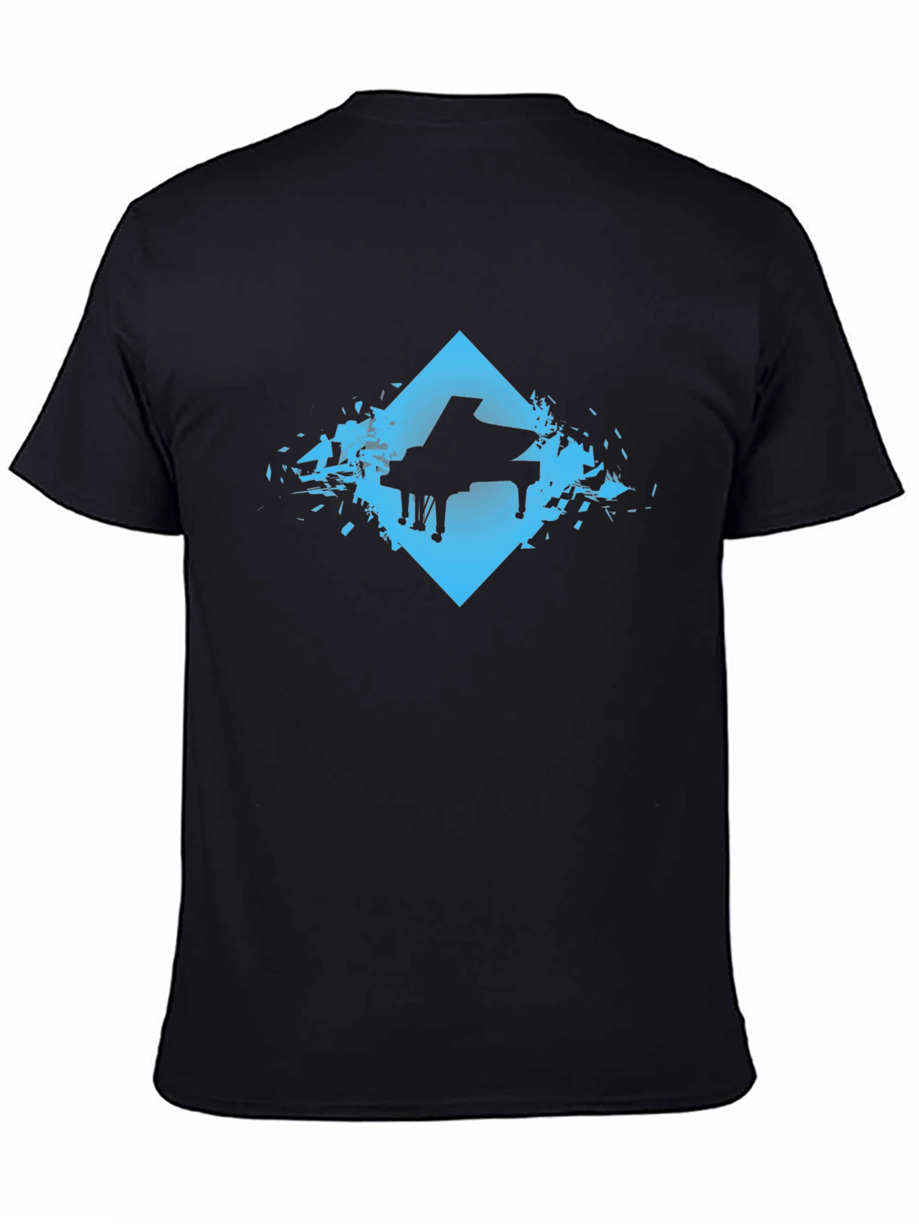 Black Piano Silhouette Graphic Tee - Cool Music Shirt view 4