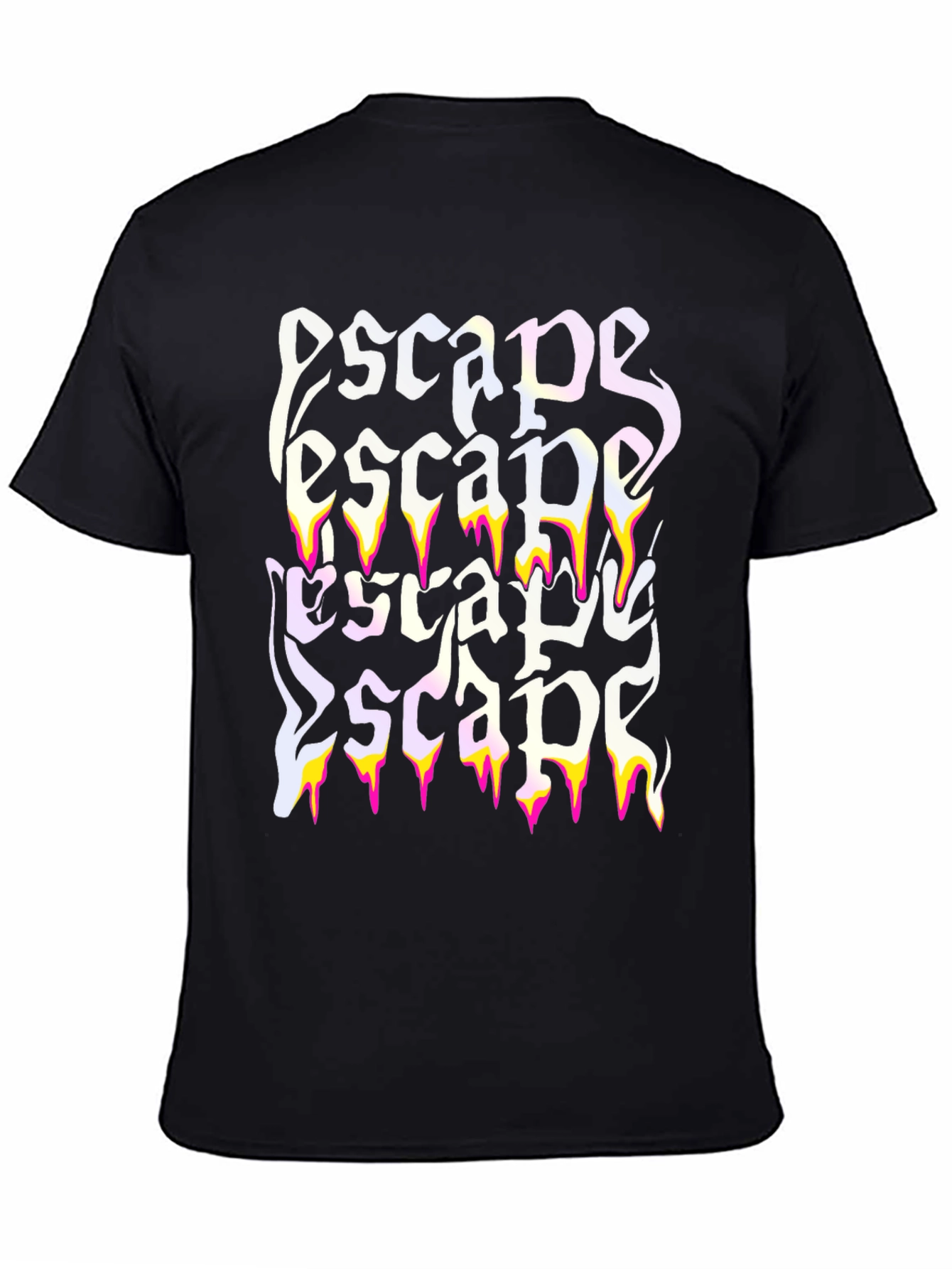 Black Escape Graphic Print Black T-Shirt view 4