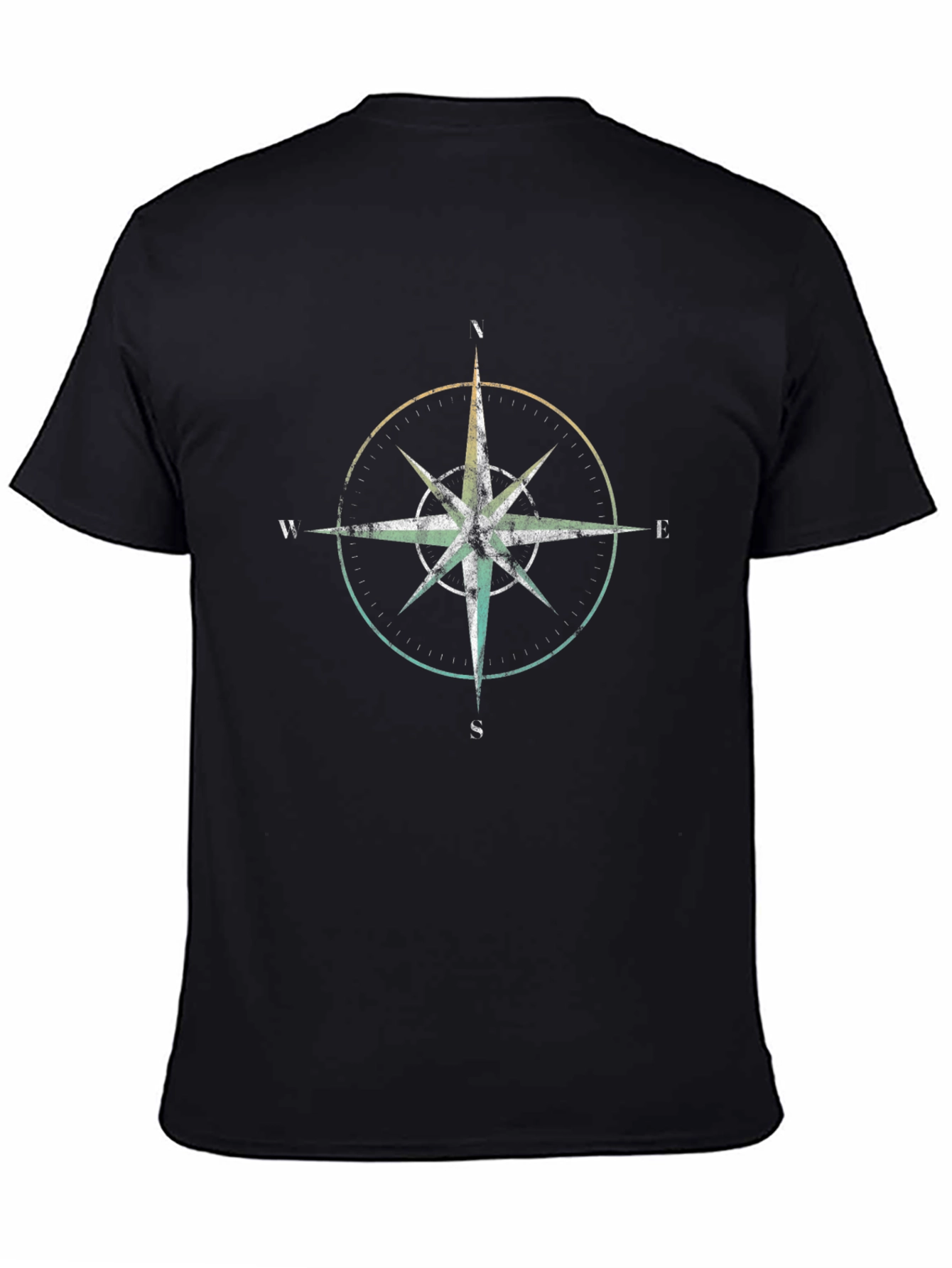 Black Compass Graphic Tee - Black Cotton Blend view 4
