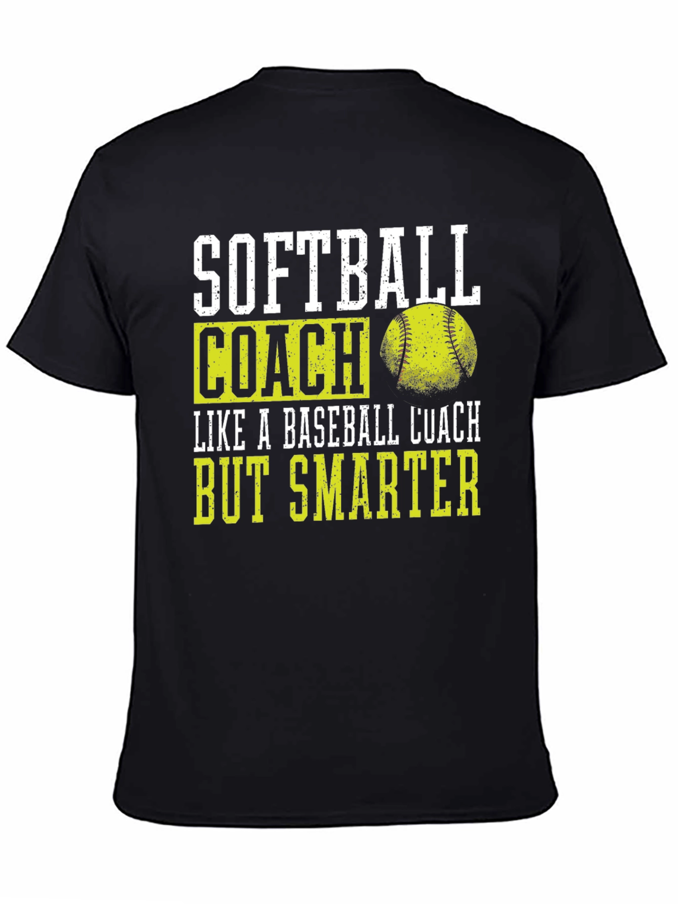 Black Softball Coach Smarter Graphic Tee view 4