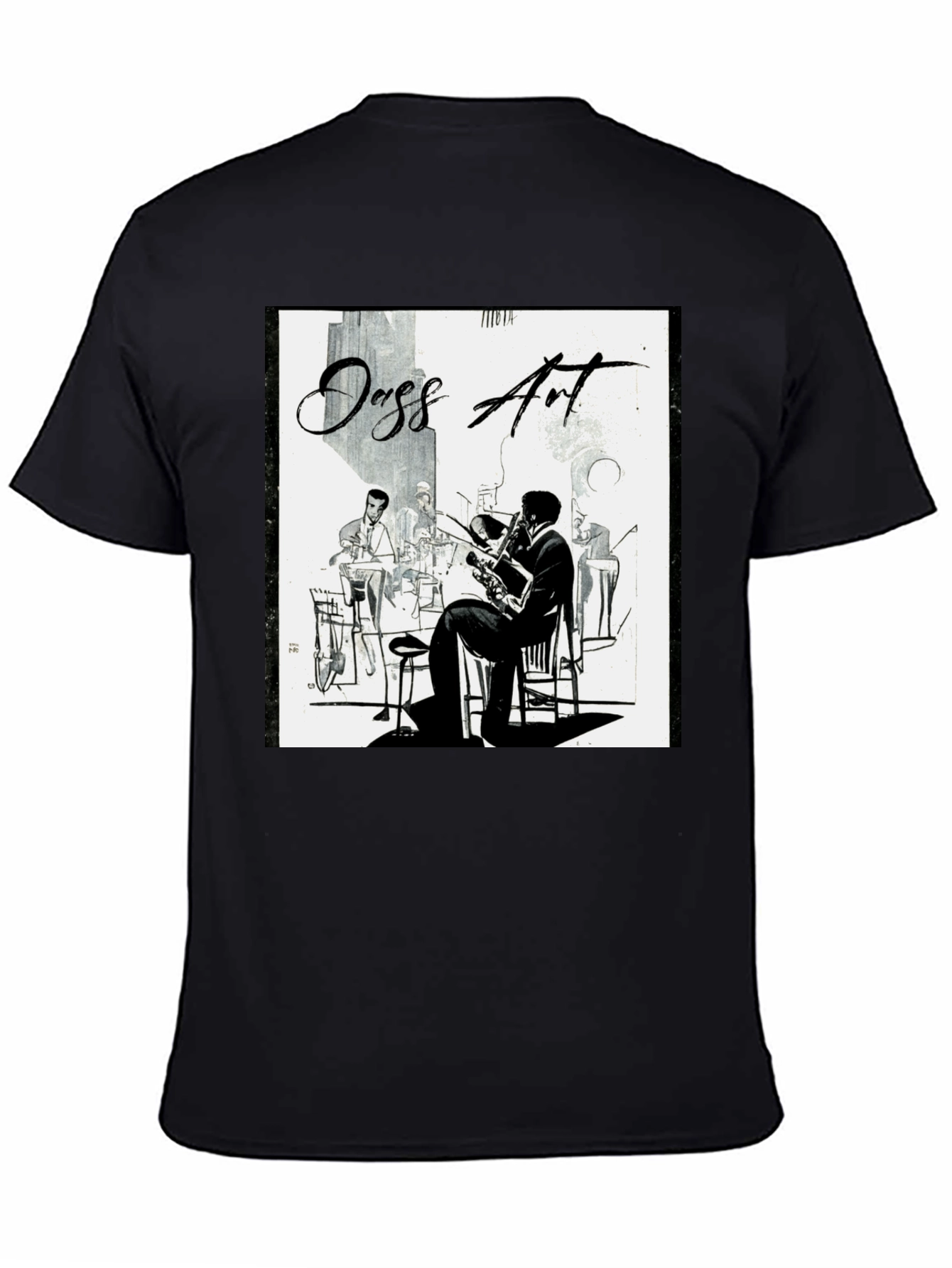Black Jazz Art Graphic T-Shirt view 4