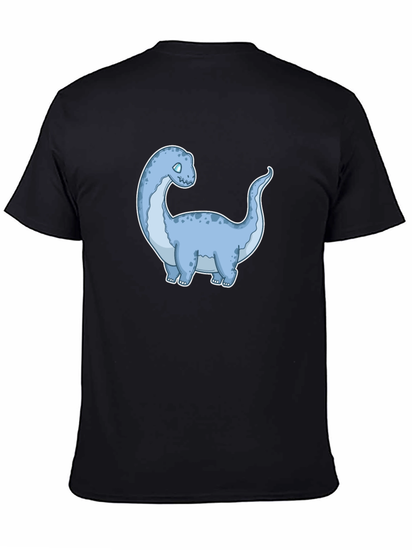 Black Cartoon Dinosaur Graphic Tee - Black view 4