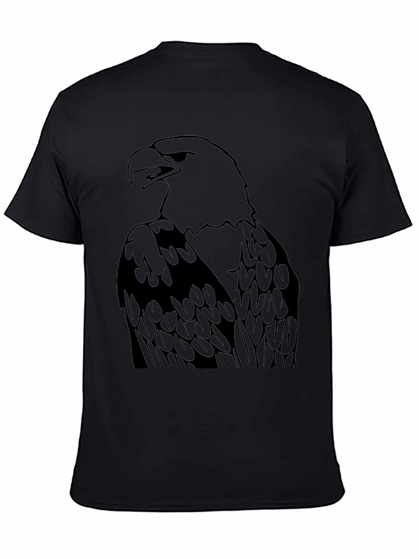 Black Men's Black Eagle Graphic Tee - Bold Statement Shirt view 4