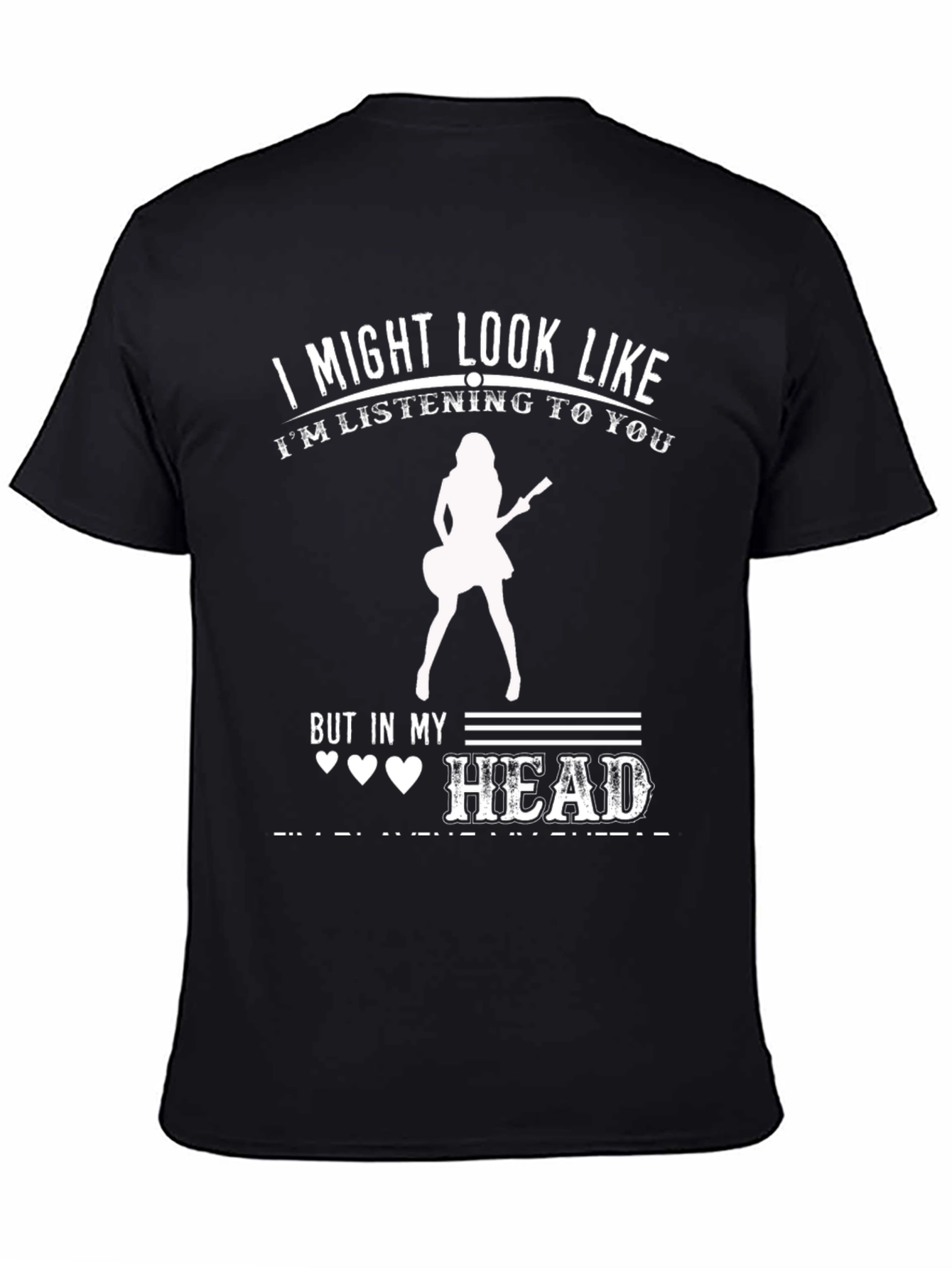 Black I Might Look Like I'm Listening Graphic T-Shirt view 4