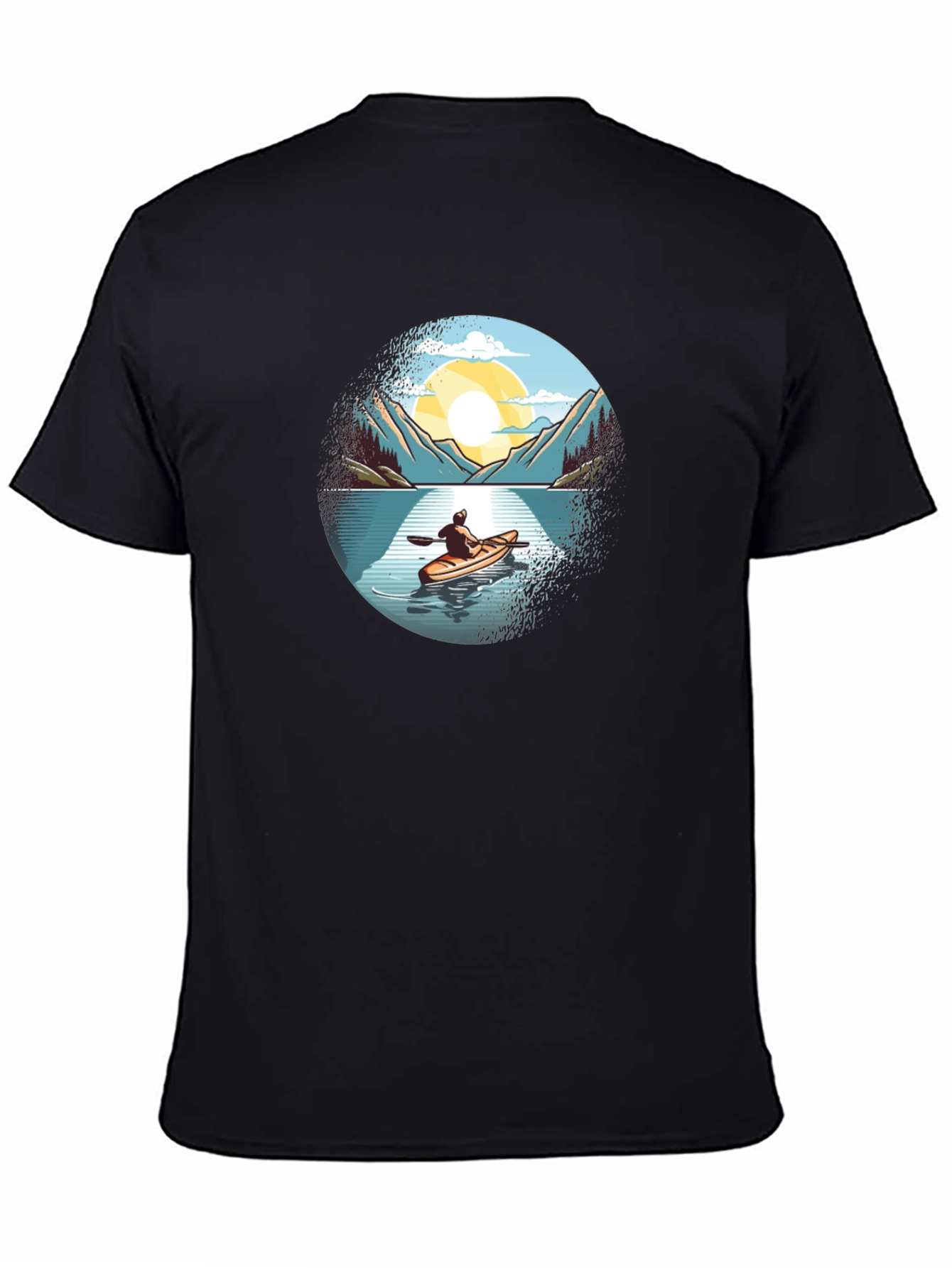 Black Kayaking Adventure Graphic Tee view 4