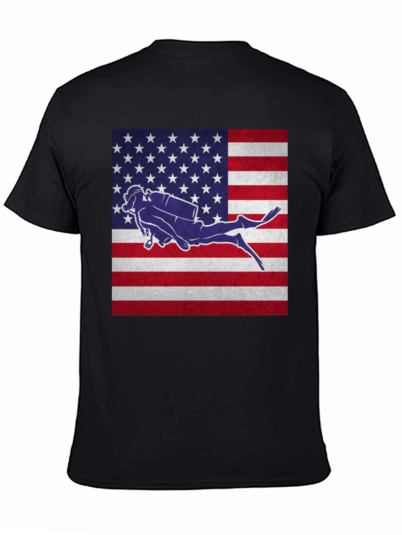USA Flag Scuba Diver T-Shirt - Patriotic Dive Apparel - 4