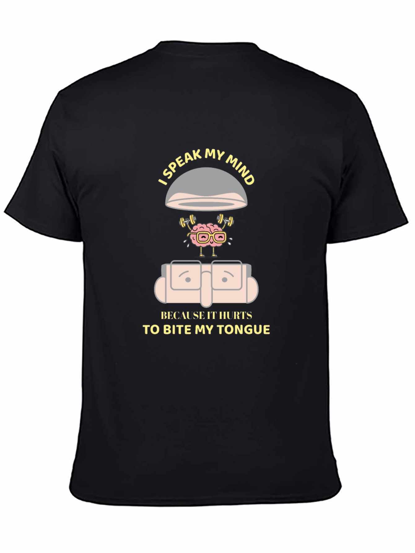 Black Speak My Mind Graphic Tee - Black Humor T-Shirt view 4