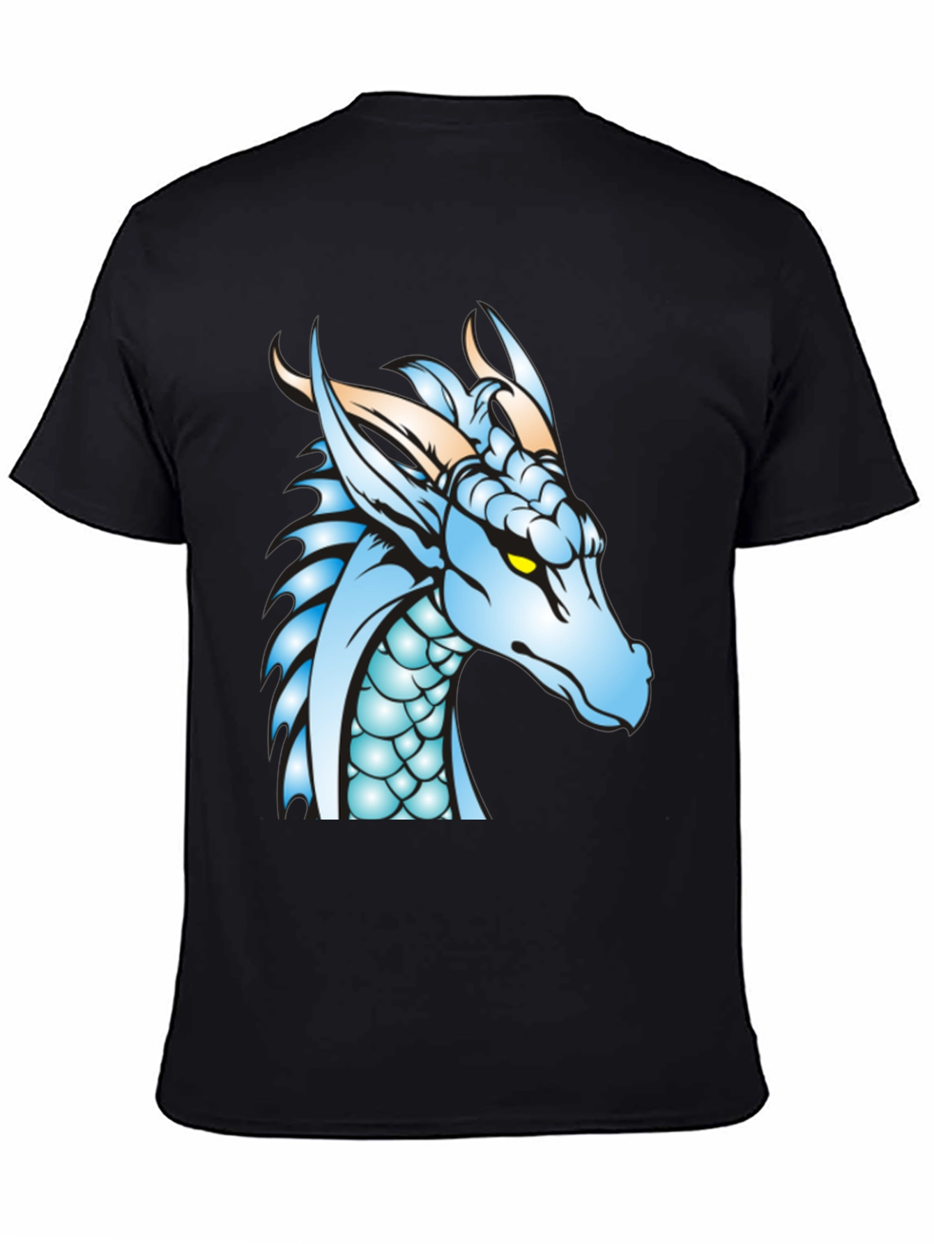 Black Dragon Graphic Tee - Black Cotton T-Shirt view 4