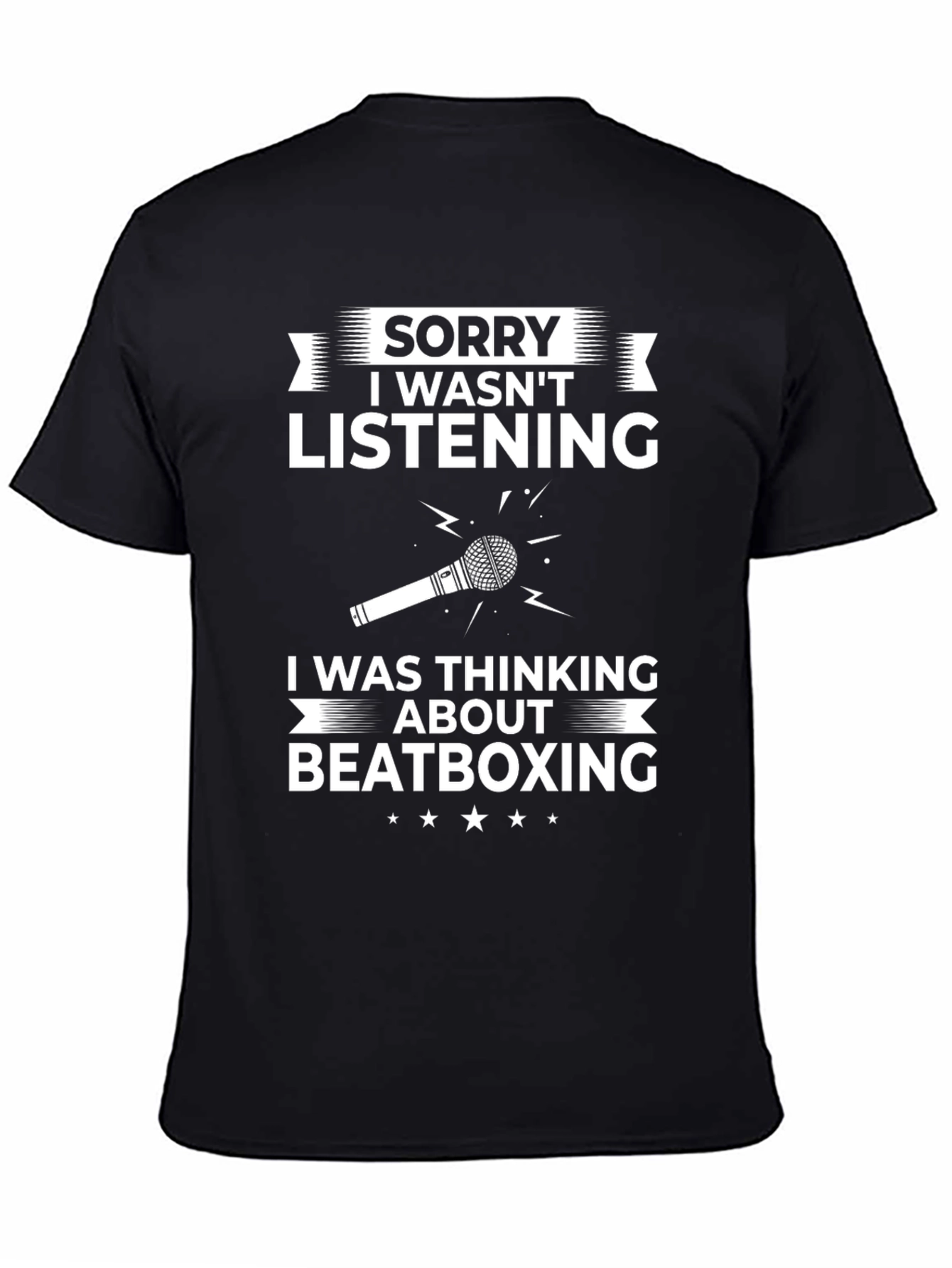 Black Beatboxing Graphic T-Shirt Funny Tee view 4
