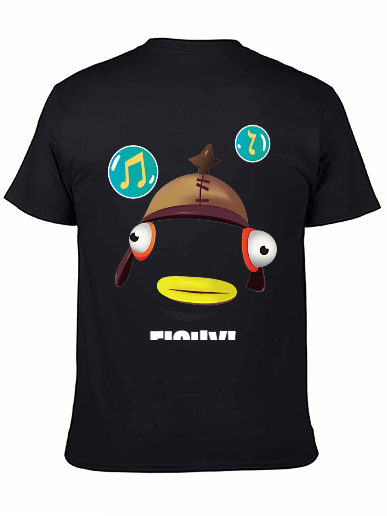 Black Funny Fish T-Shirt - Unique Graphic Tee view 4
