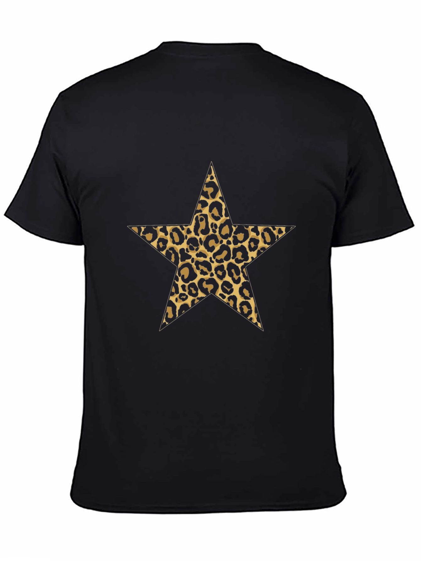 Black Leopard Star Print Black Tee view 4