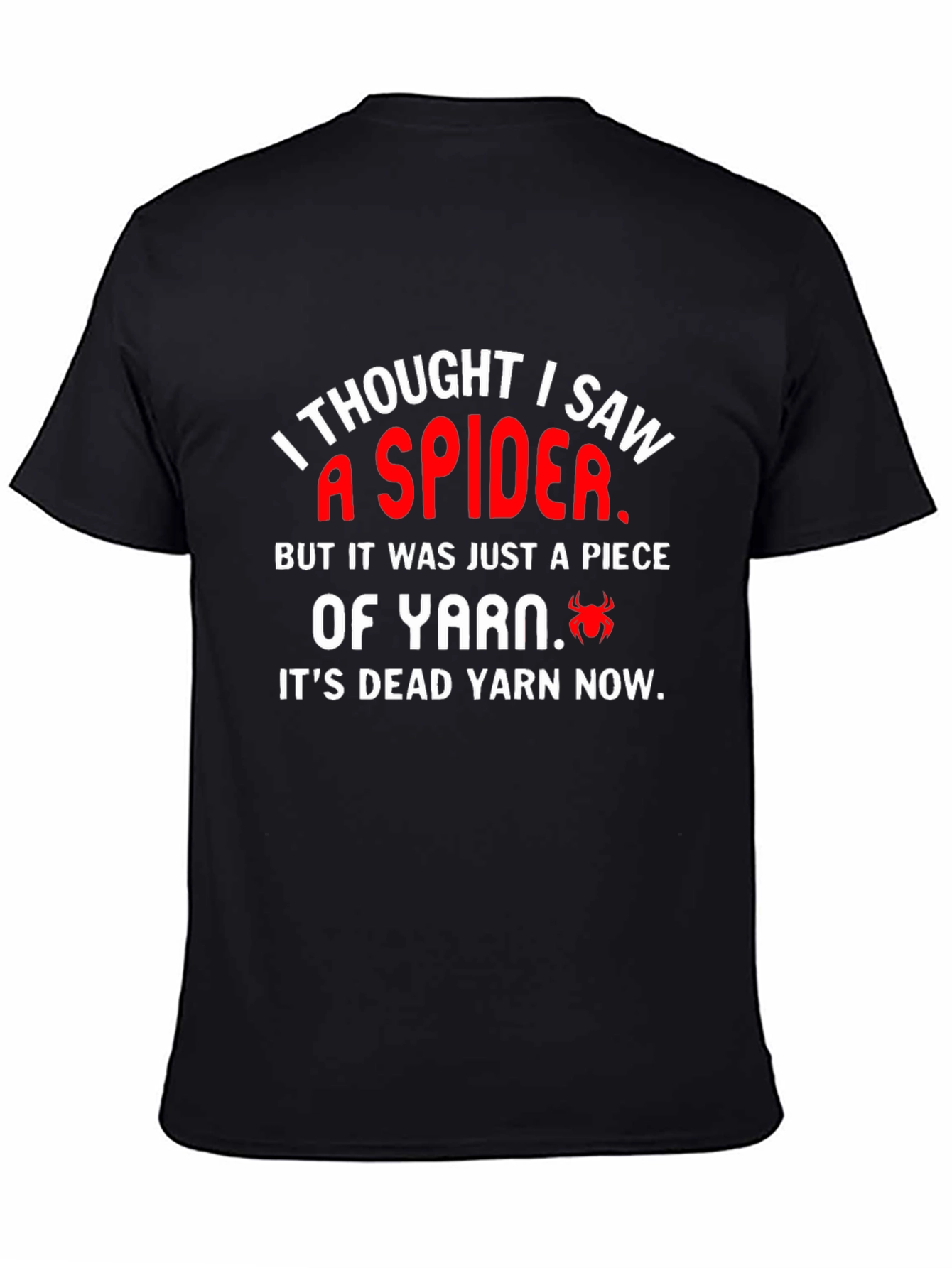 Black Funny Spider Yarn T-Shirt view 4