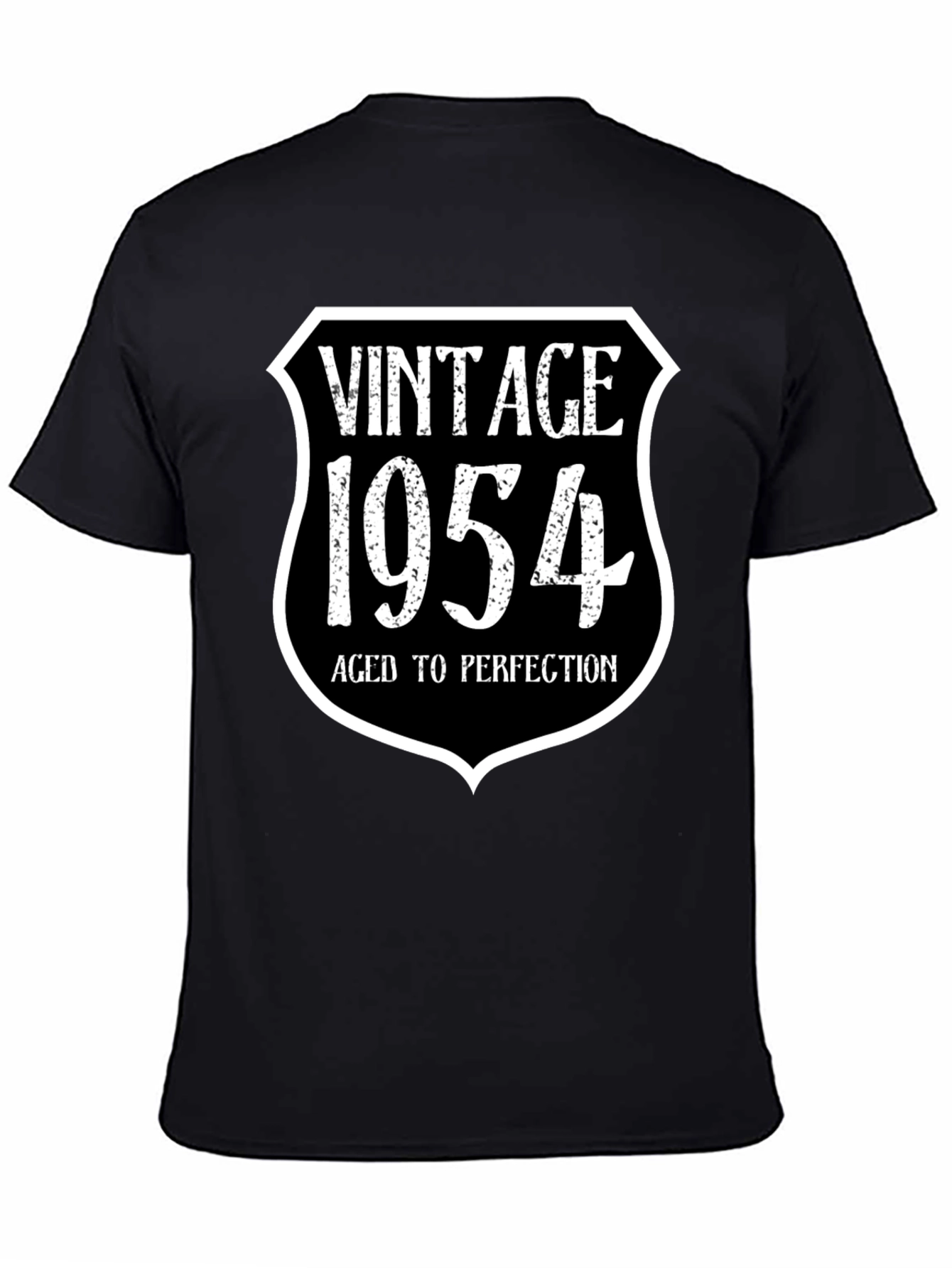 Black Vintage 1954 Aged To Perfection Black T-Shirt view 4