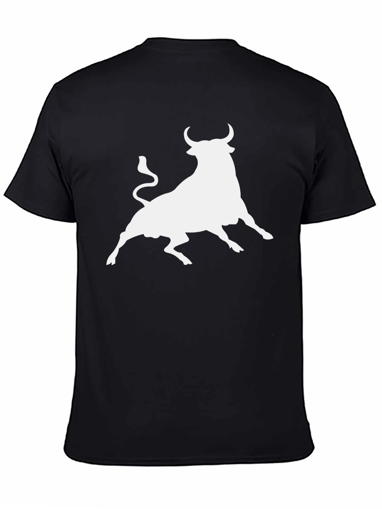 Black Black T-Shirt with White Bull Graphic view 4