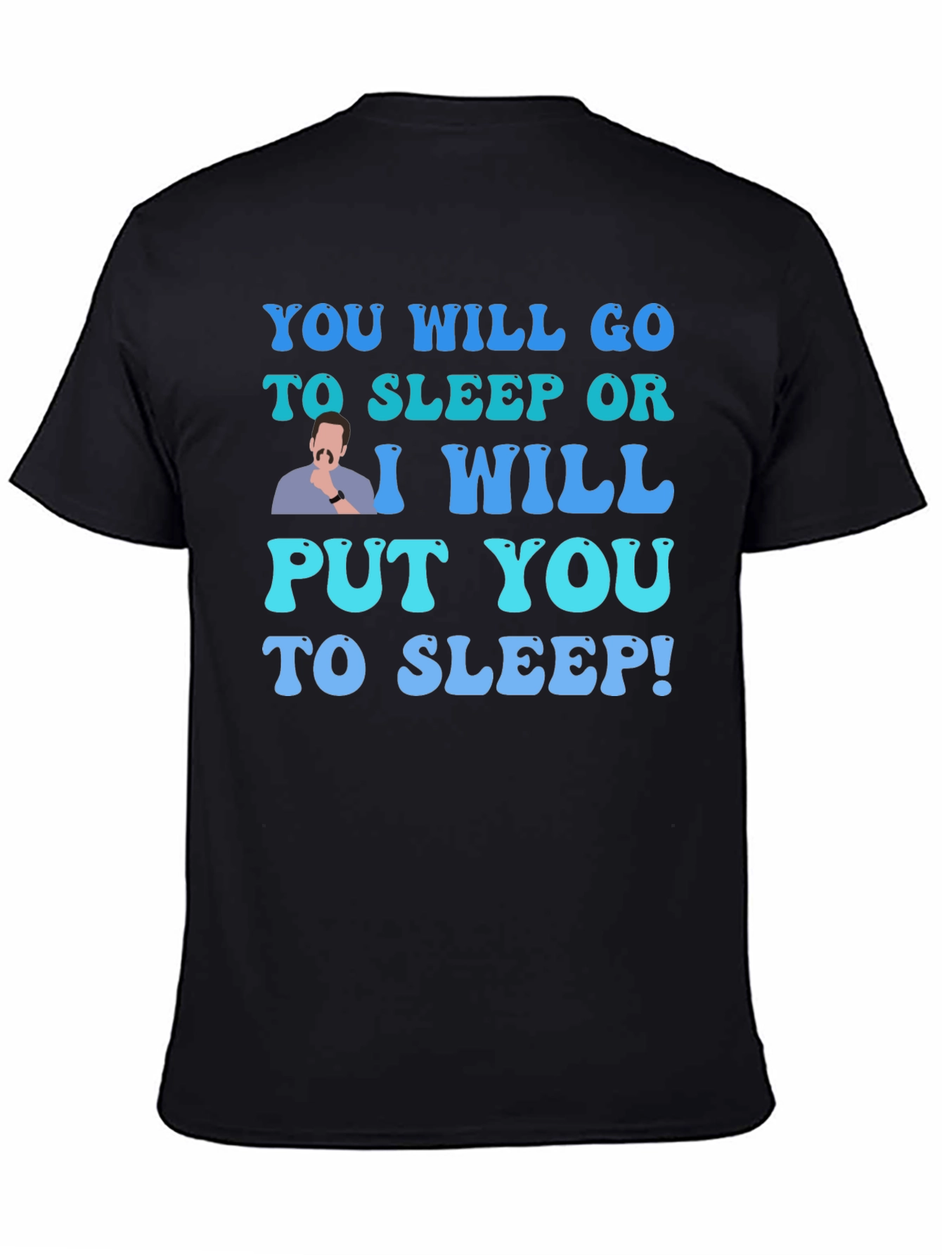 Black Funny "Go to Sleep" Graphic Tee view 4