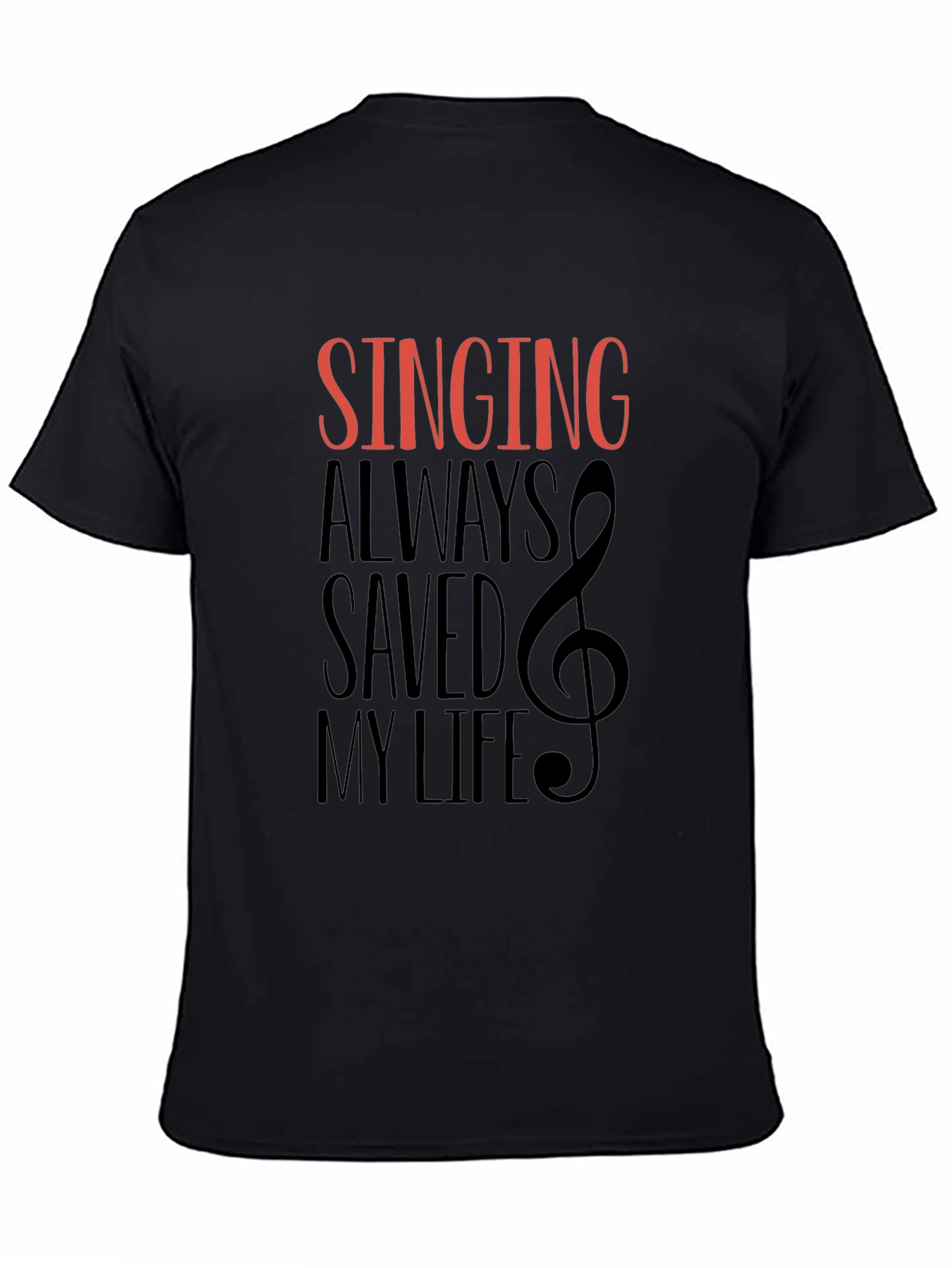 Black Singing Saved My Life Graphic Tee - Music Lover T-Shirt view 4