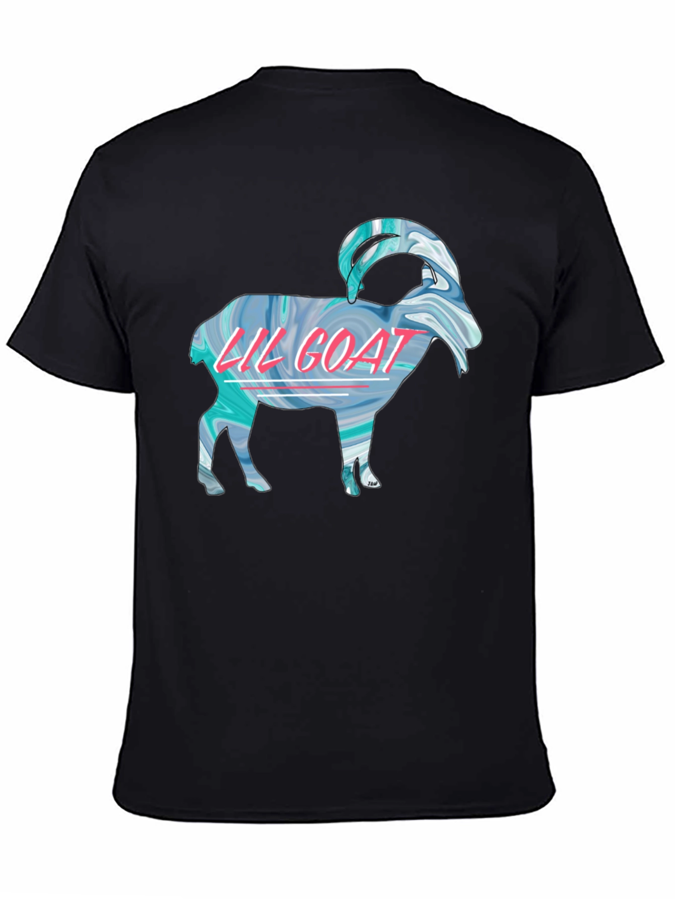 Black Lil Goat Graphic Tee - Black Cotton T-Shirt view 4