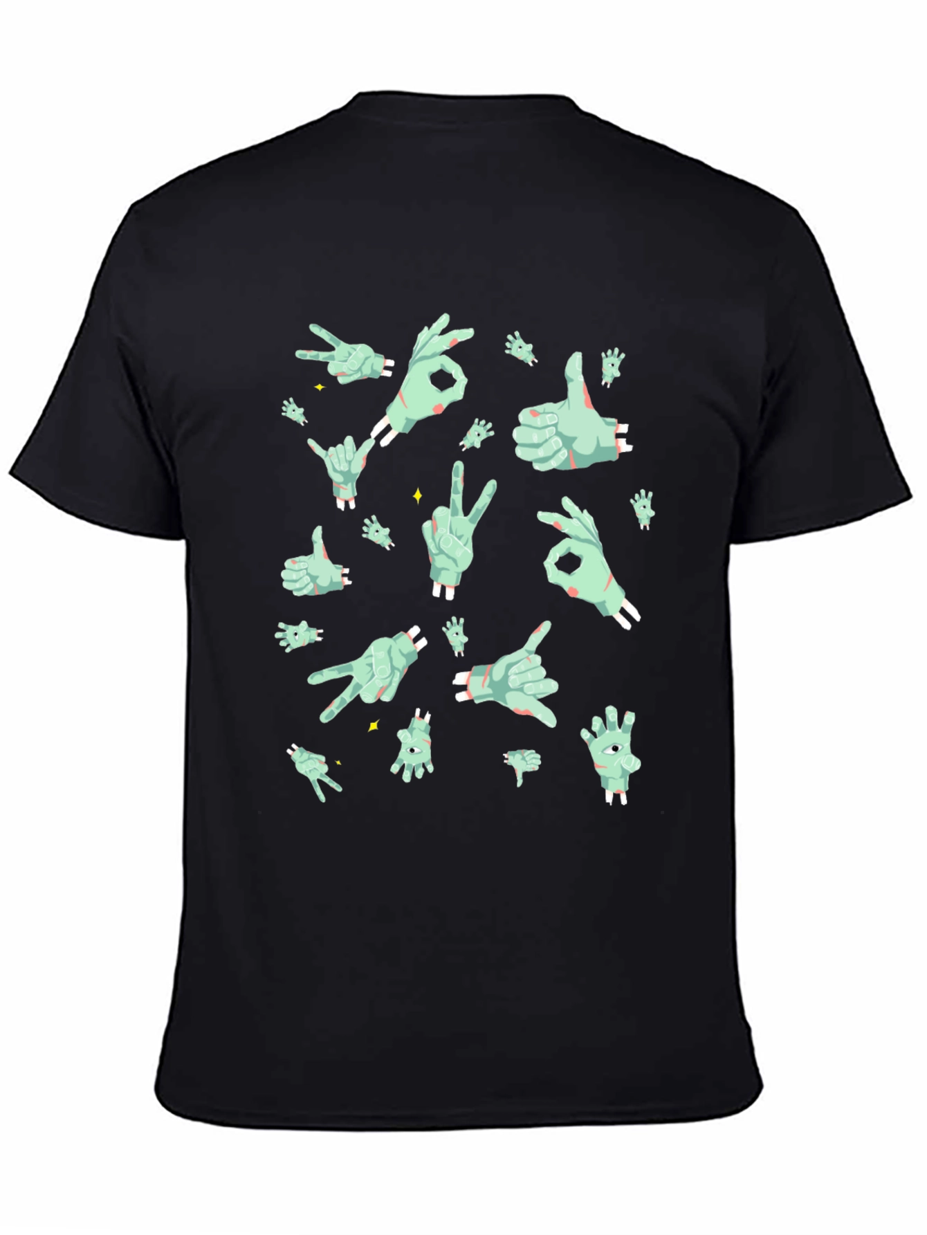 Black Zombie Hand Gesture T-Shirt - Cool Graphic Tee view 4