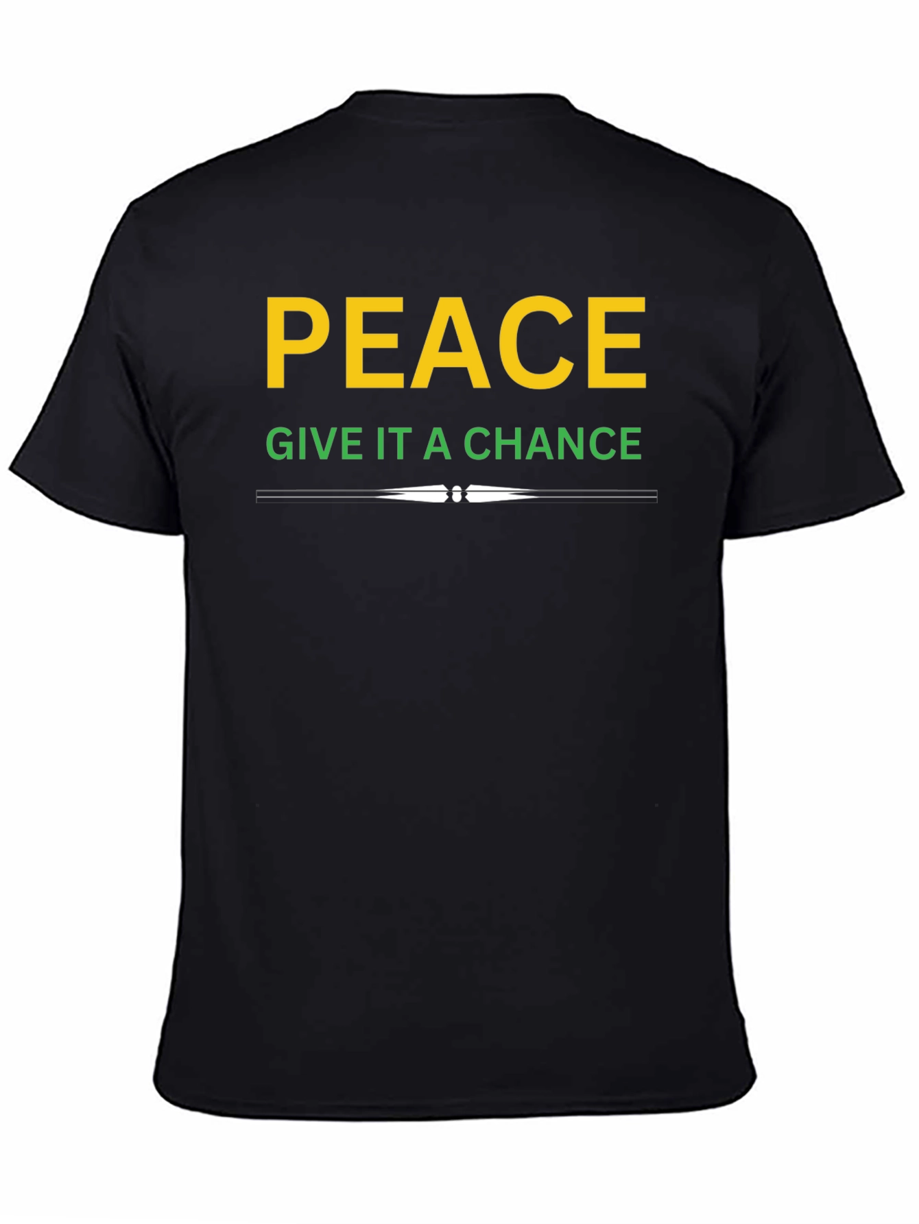 Black Peace Give It A Chance T-Shirt - Black view 4