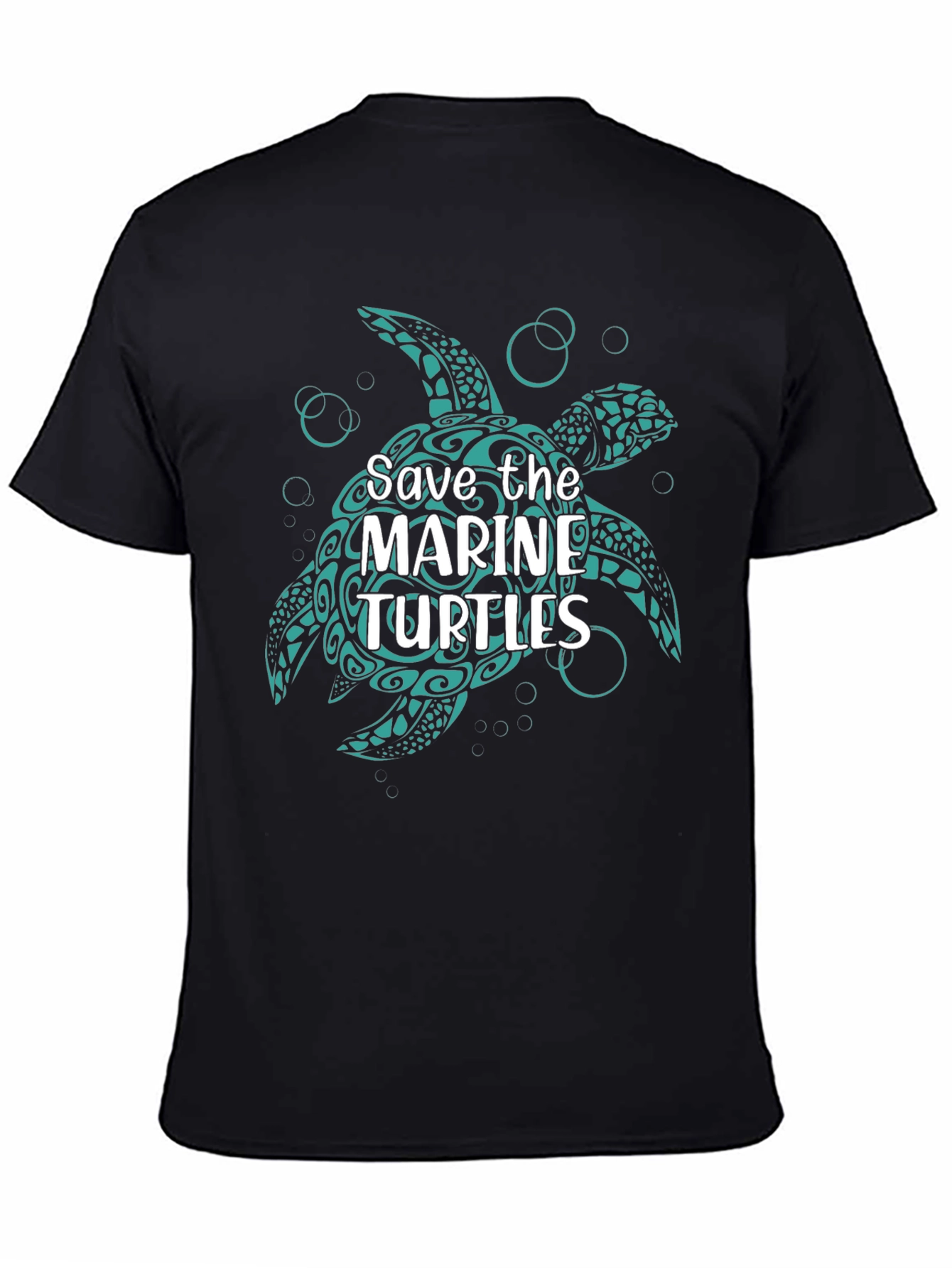 Black Save the Marine Turtles Graphic Tee view 4