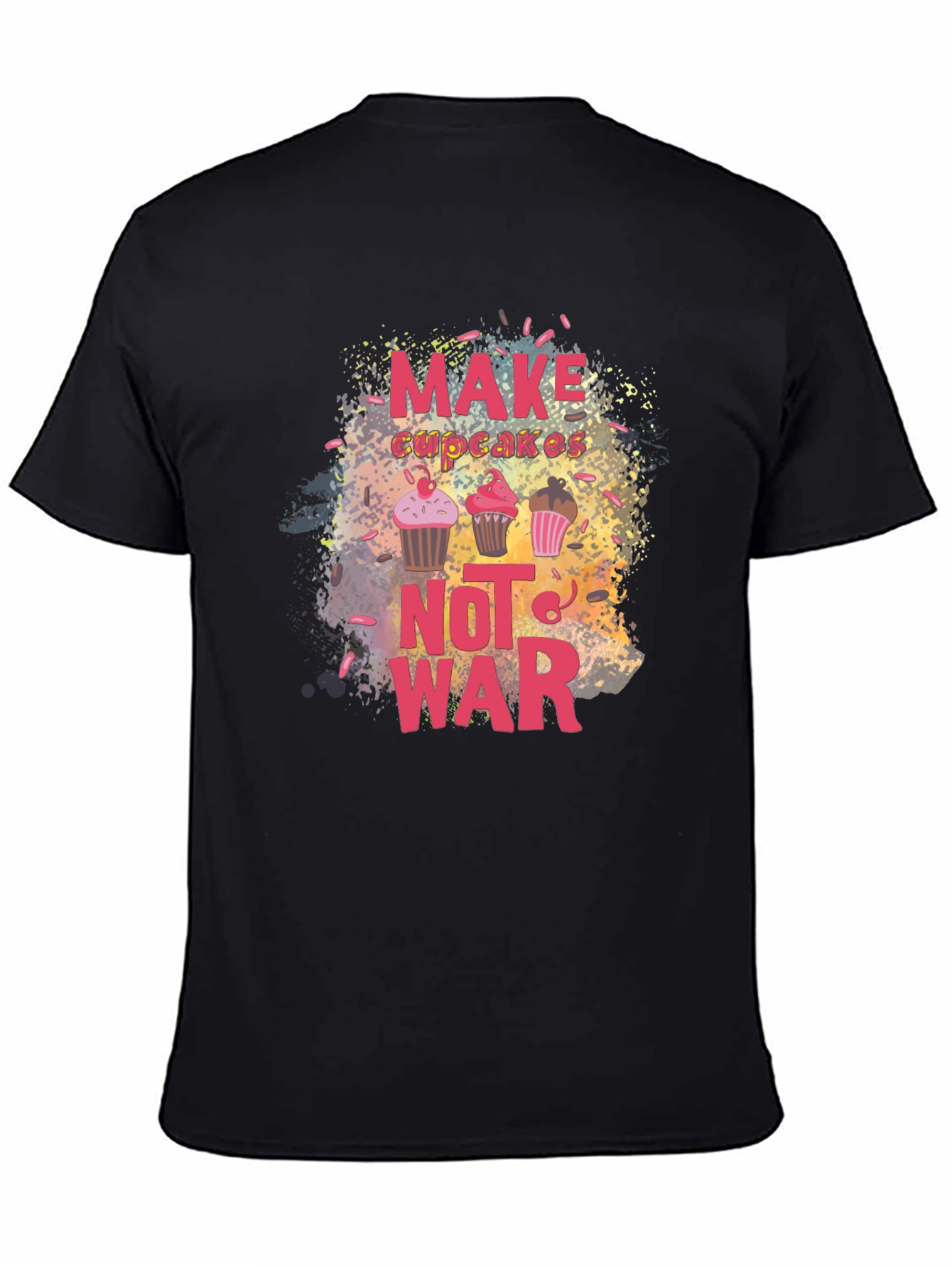 Black Make Cupcakes Not War Graphic Tee view 4