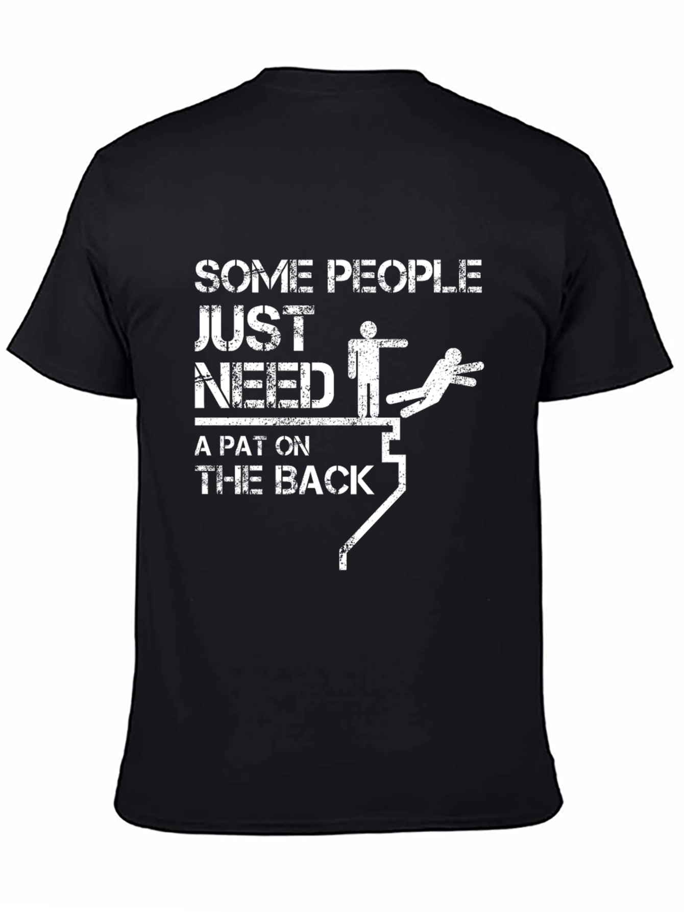 Black Sarcastic "Pat on the Back" Graphic Tee view 4