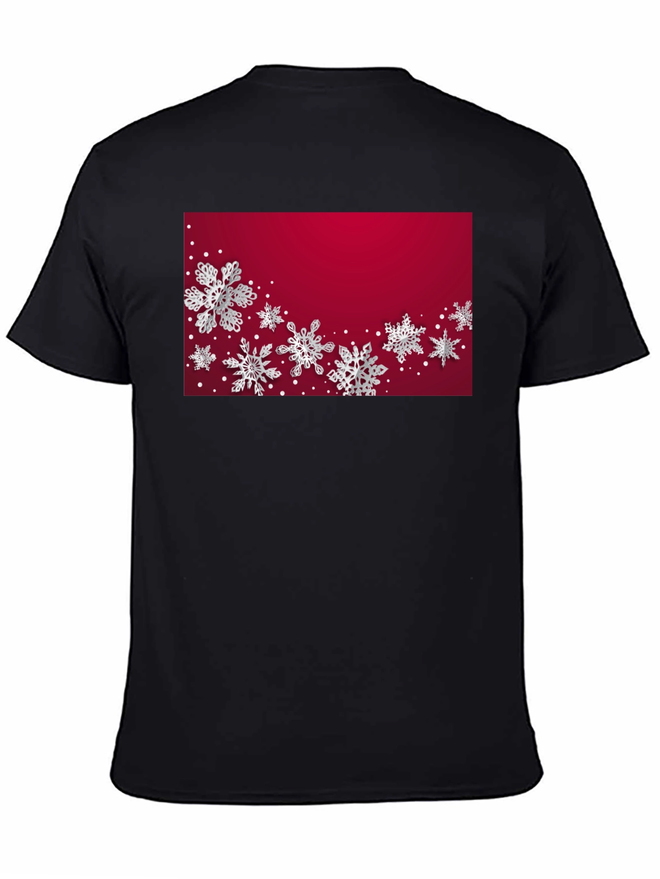 Black Winter Snowflake Graphic Tee - Stylish Holiday Apparel view 4