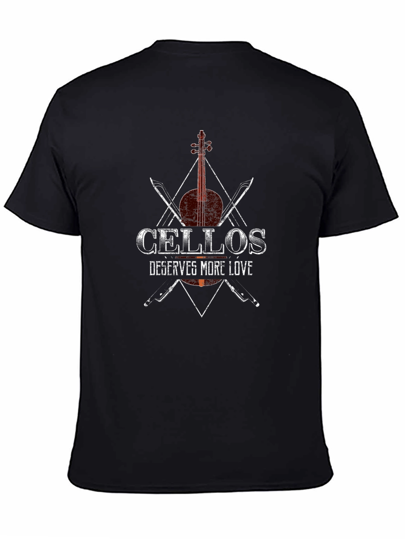 Black Cellos Deserve More Love Black T-Shirt view 4