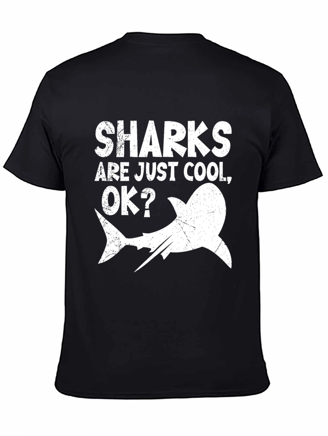 Black Sharks Are Just Cool OK? Men's Graphic T-Shirt view 4
