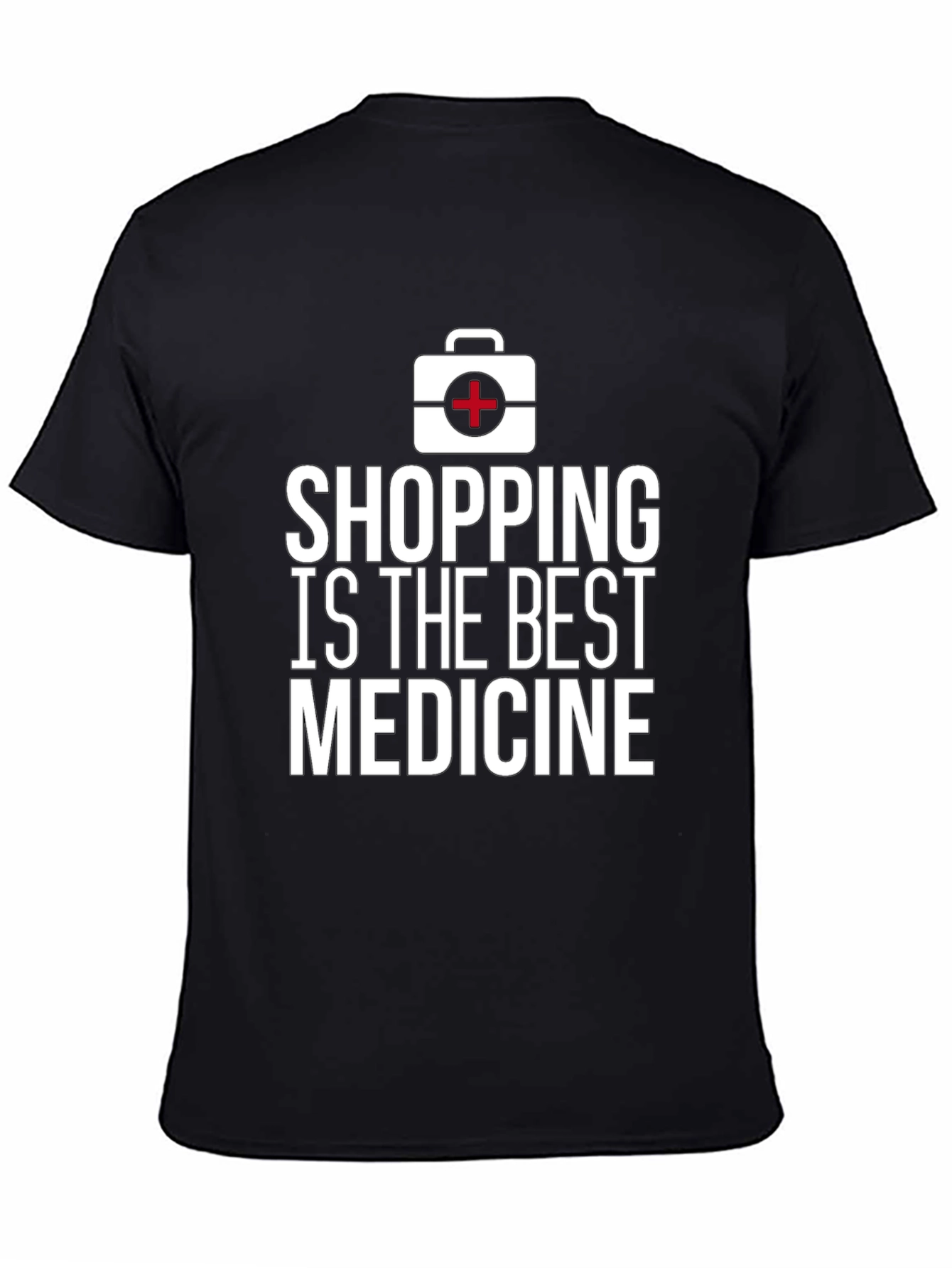 Black Shopping is The Best Medicine Graphic T-Shirt view 4