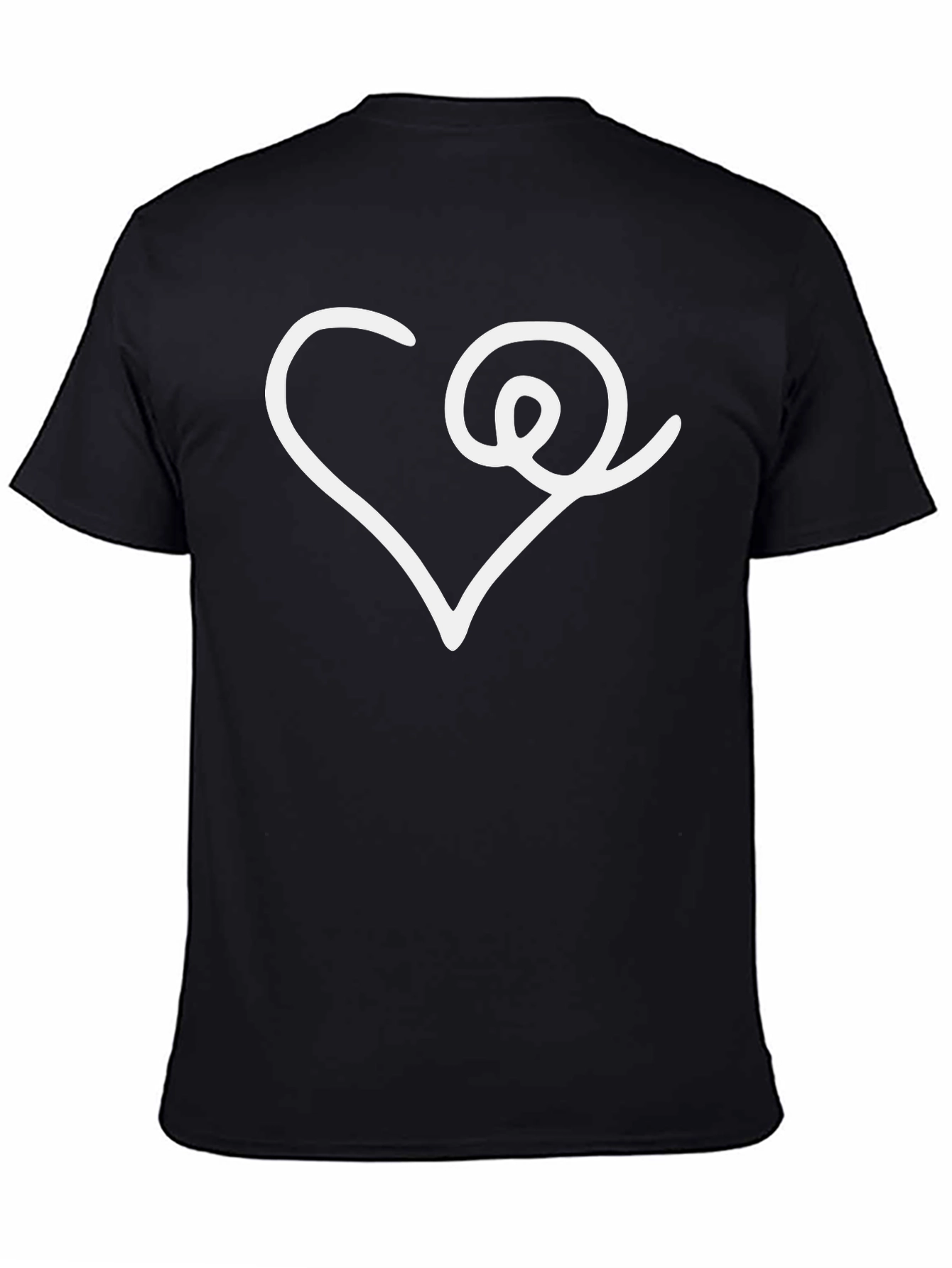 Black Heart Swirl Graphic Tee - Modern Design view 4