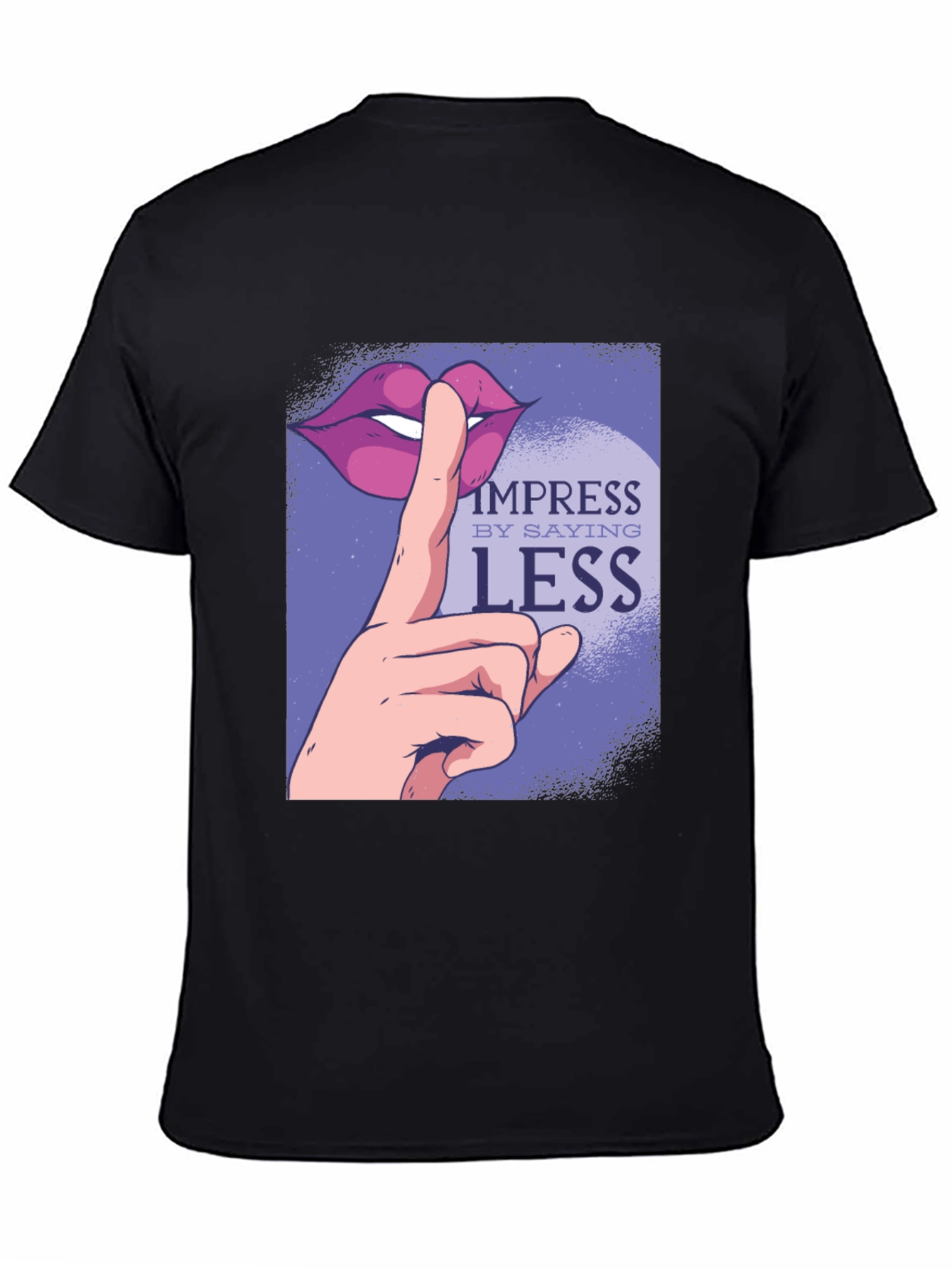 Black Impress By Saying Less Graphic Tee - Black view 4