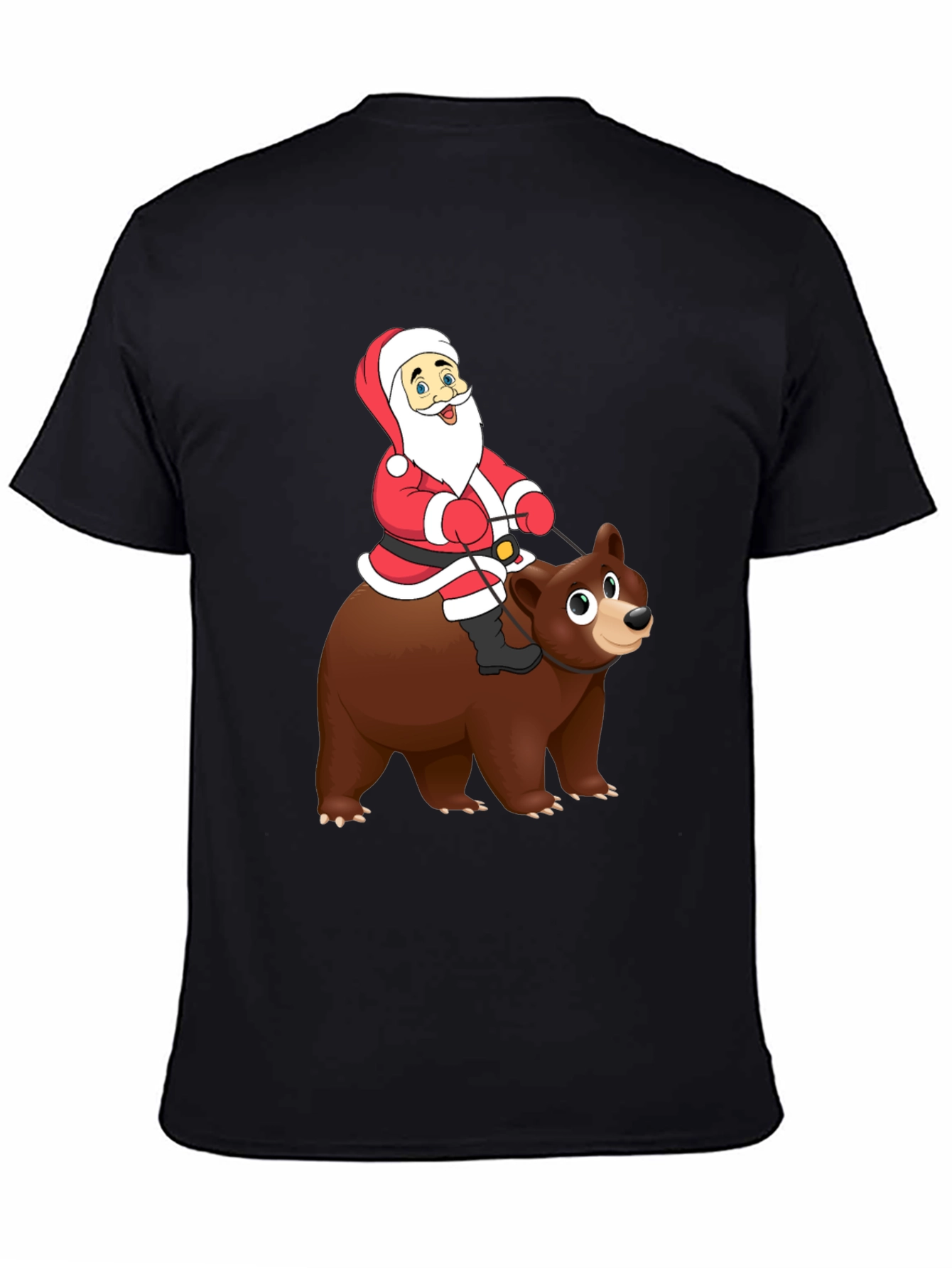Black Santa Riding Bear Graphic Tee - Holiday Cheer! view 4