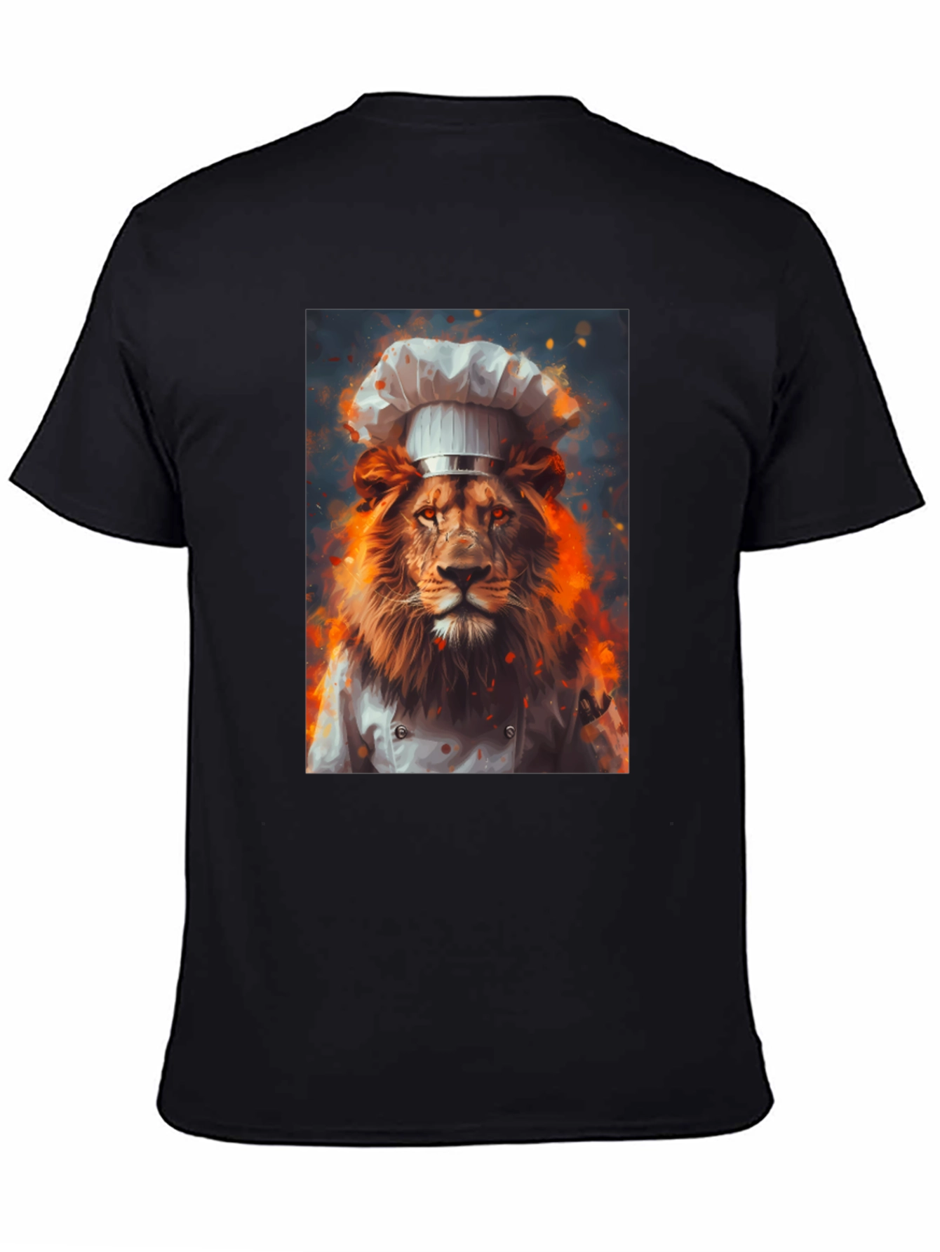 Black Chef Lion Graphic Tee - Men's Black T-Shirt view 4