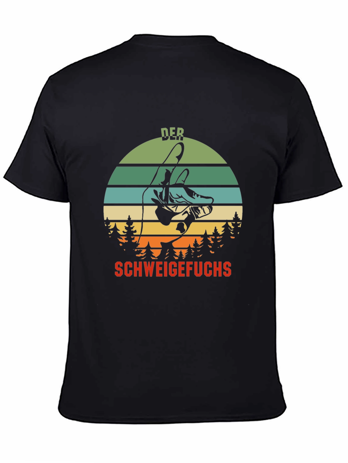 Black Der Schweigefuchs Graphic T-Shirt view 4