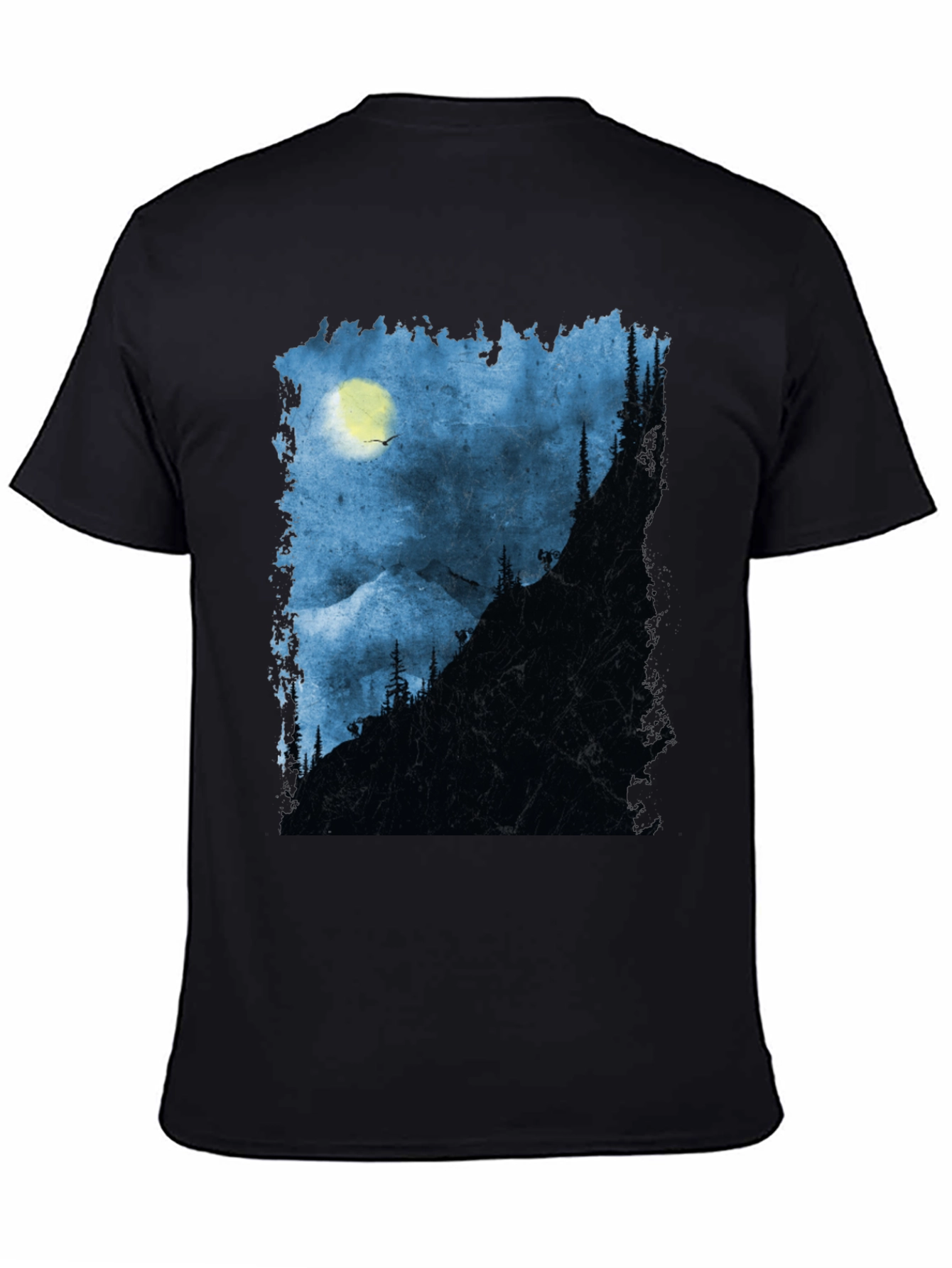 Black Night Mountain Adventure T-Shirt view 4