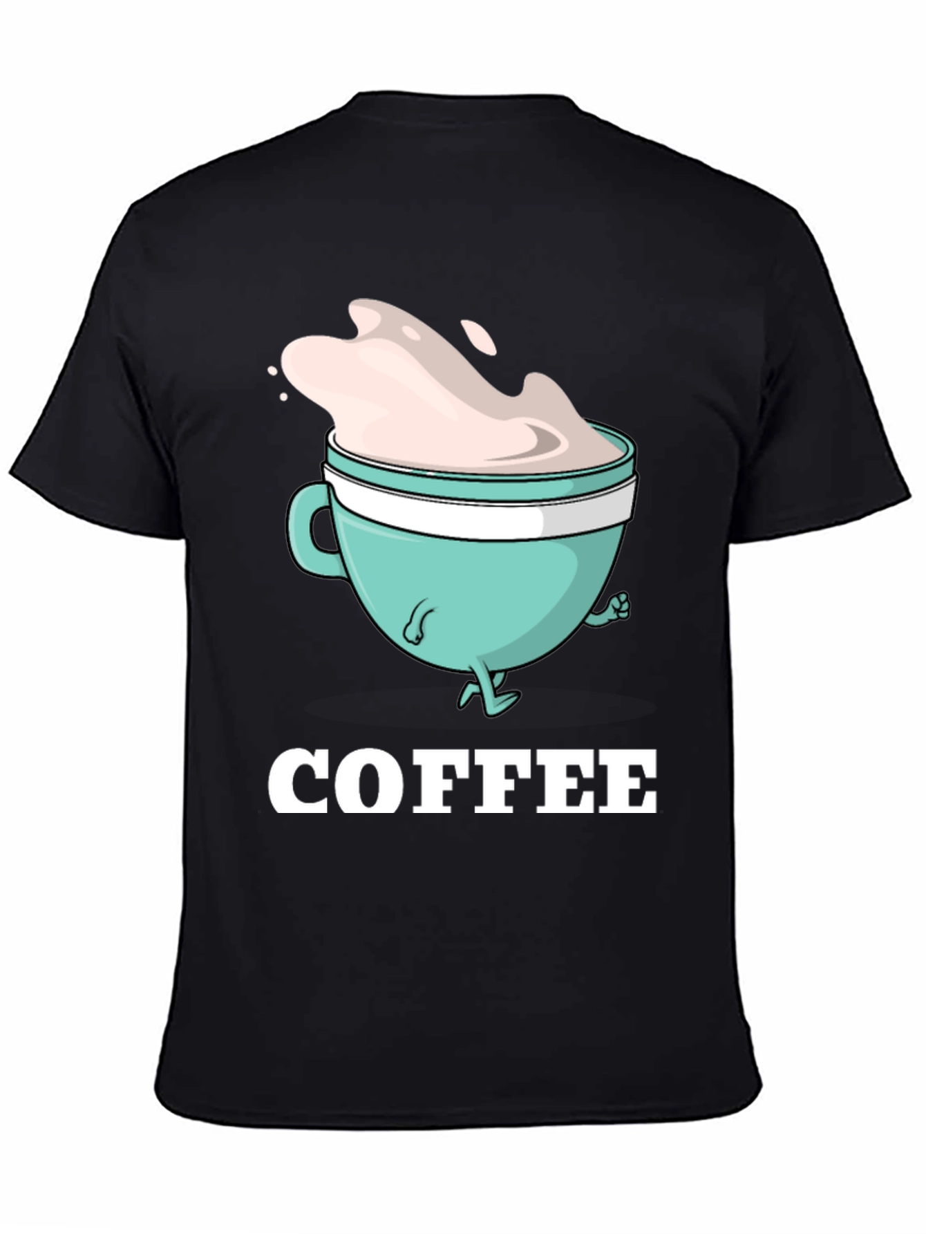 Black Coffee Cartoon Graphic T-Shirt view 4