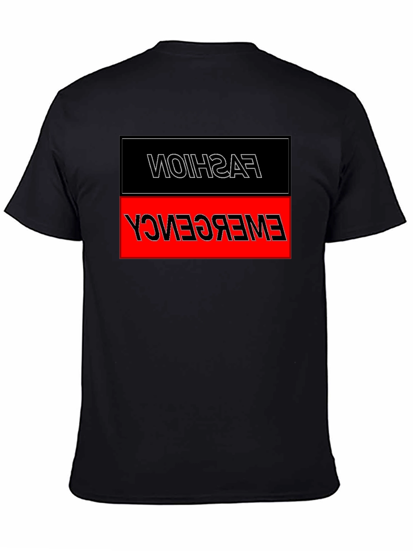 Black Fashion Emergency Graphic Tee view 4