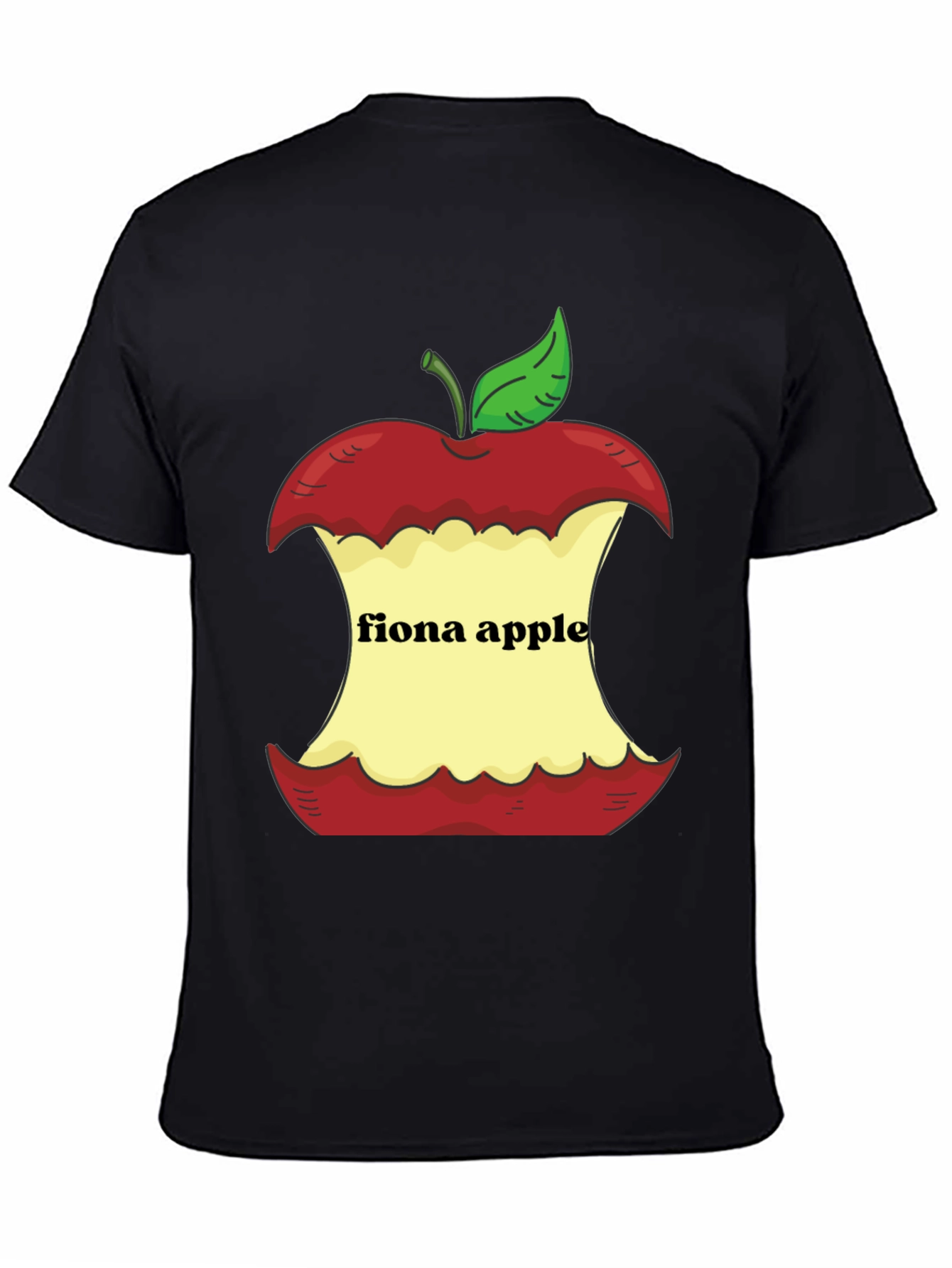 Black Fiona Apple Core Graphic Tee - Black Cotton Casual view 4