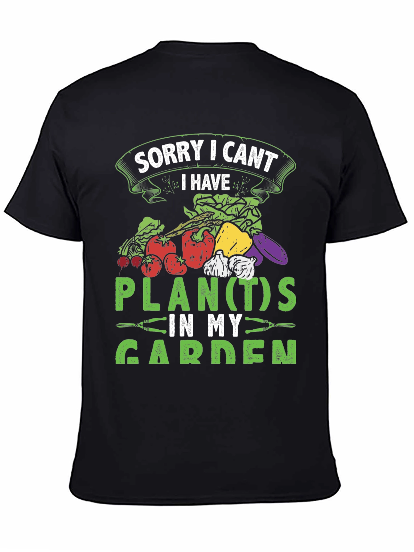 Black Funny Gardener T-Shirt - Plants in My Garden Tee view 4