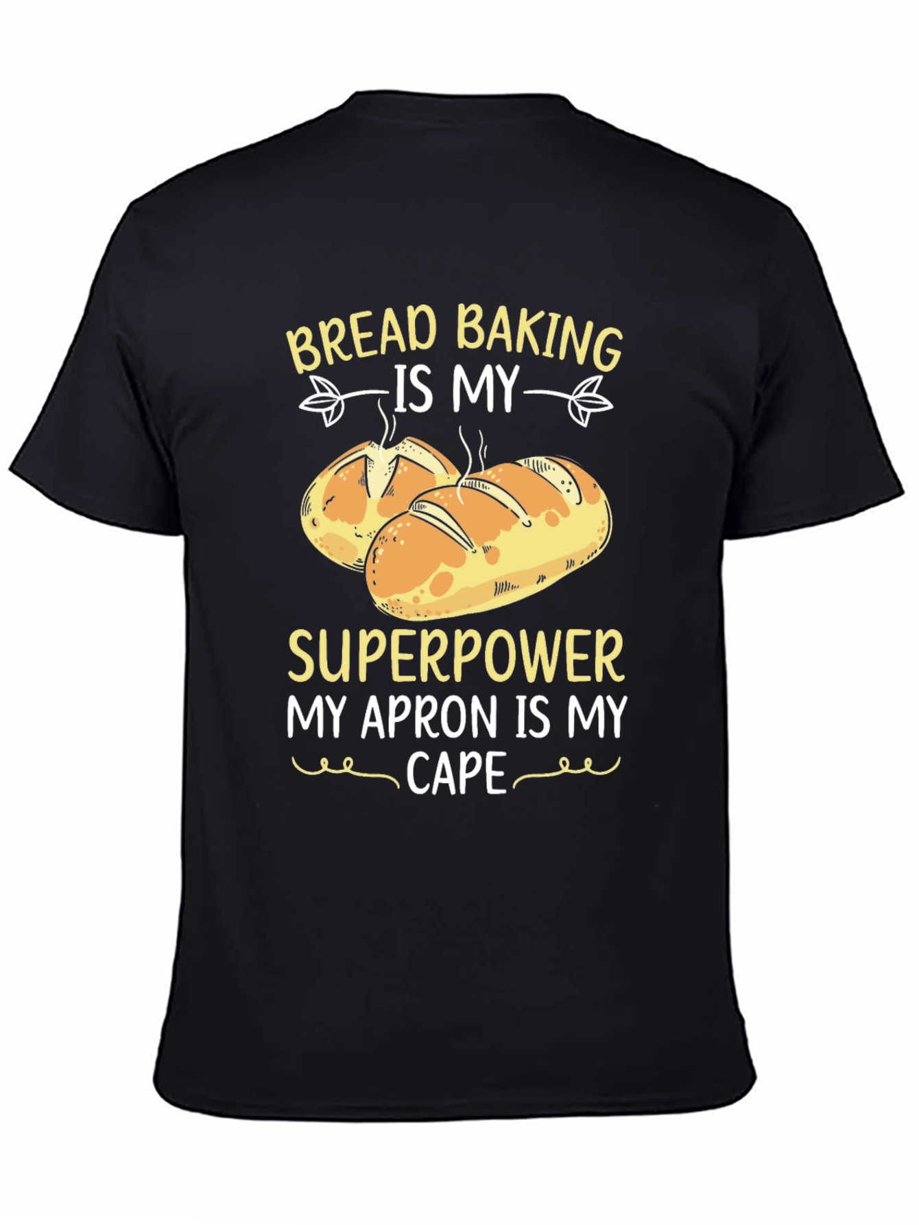 Black Baking Superpower T-Shirt - Bread Baking Lover Tee view 4