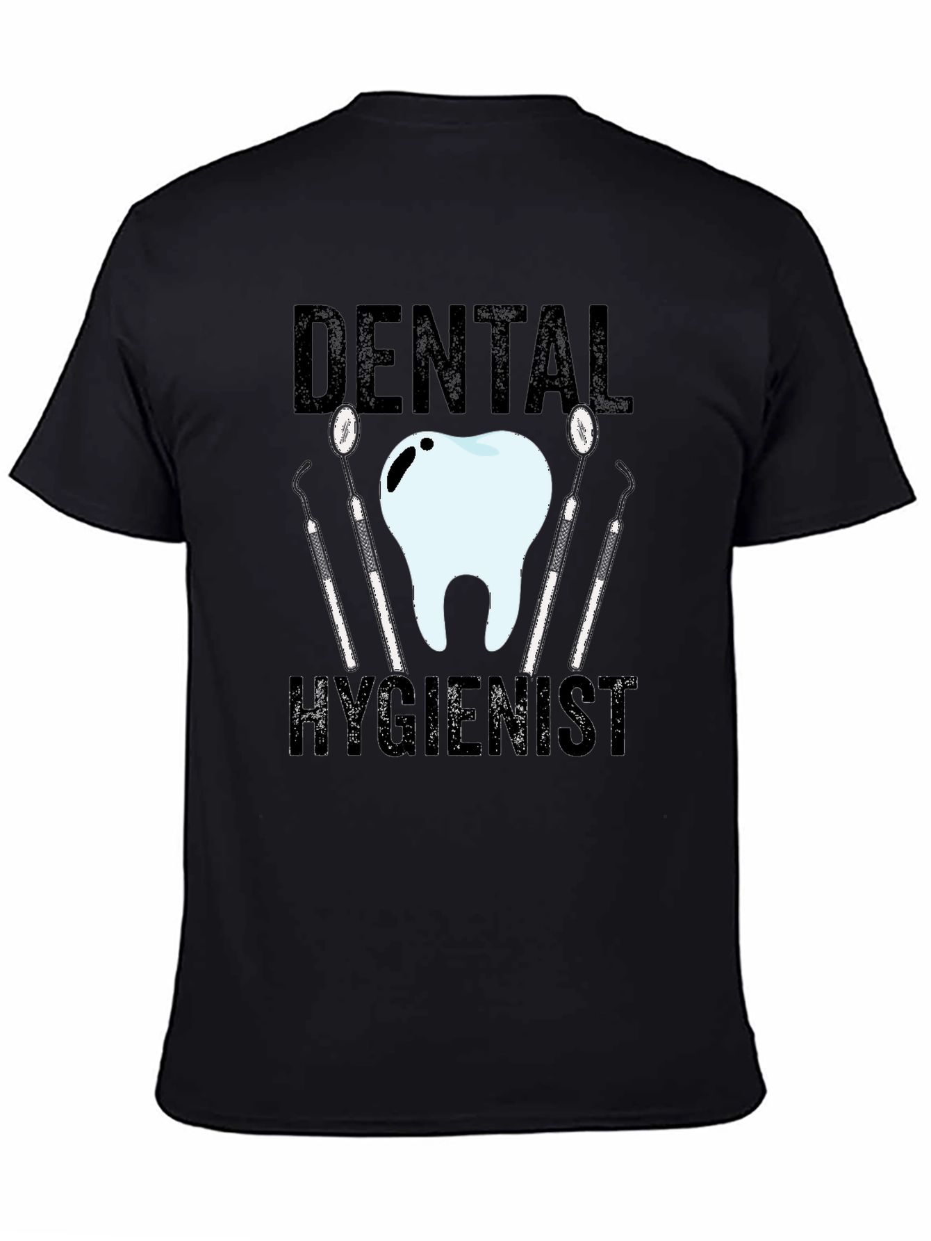 Black Dental Hygienist T-Shirt - Funny Dentist Tee view 4