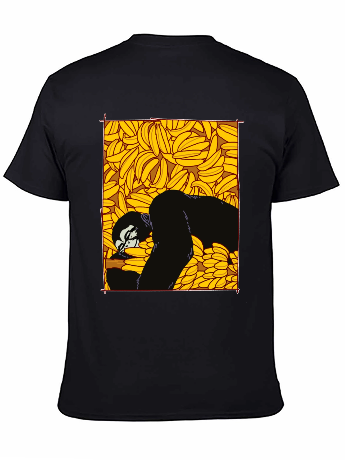 Black Banana Gorilla Graphic Tee - Unique Black T-Shirt view 4