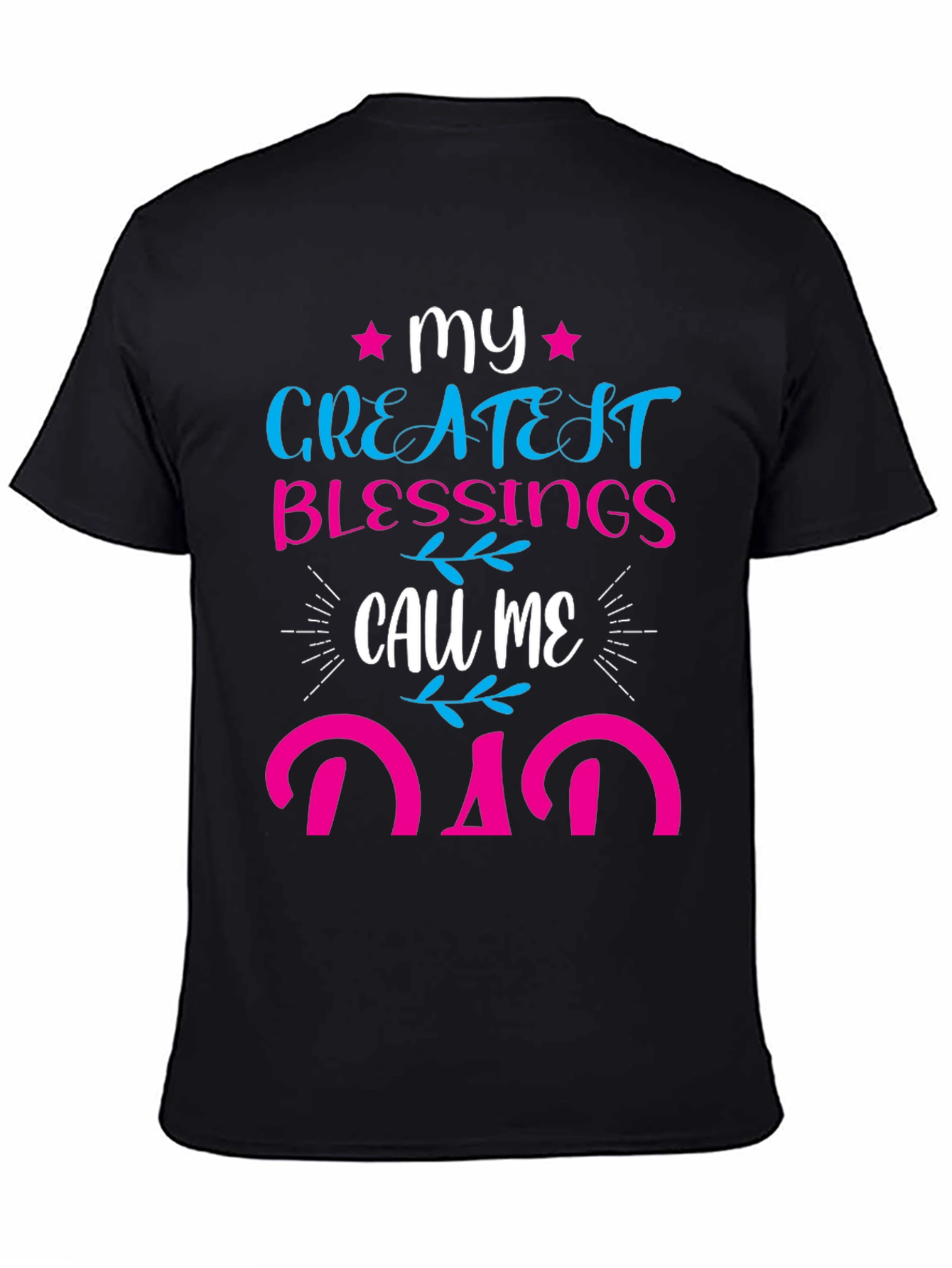 Black My Greatest Blessings Call Me Dad T-Shirt view 4